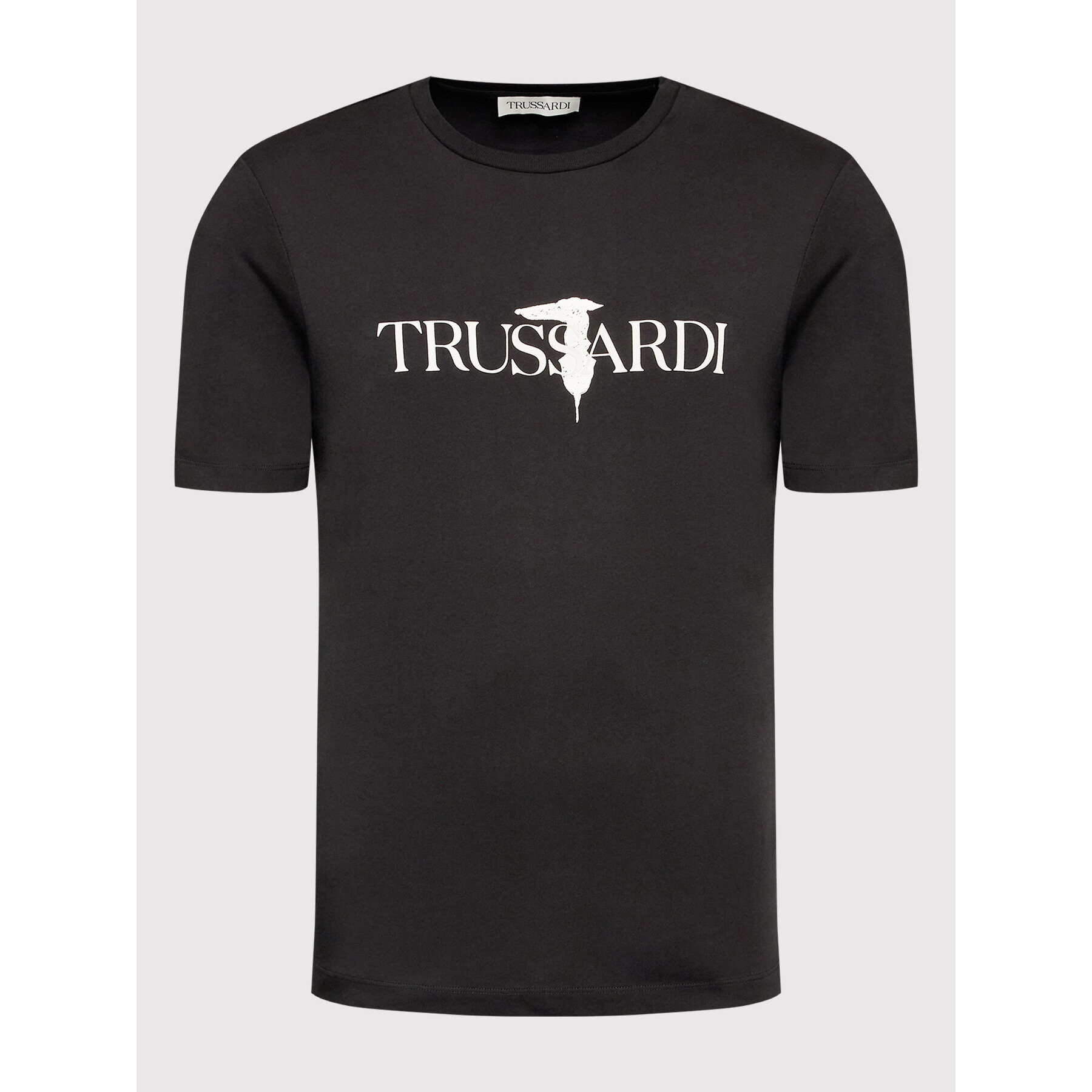 Trussardi T-Shirt Logo Print 52T00631 Černá Regular Fit - Pepit.cz