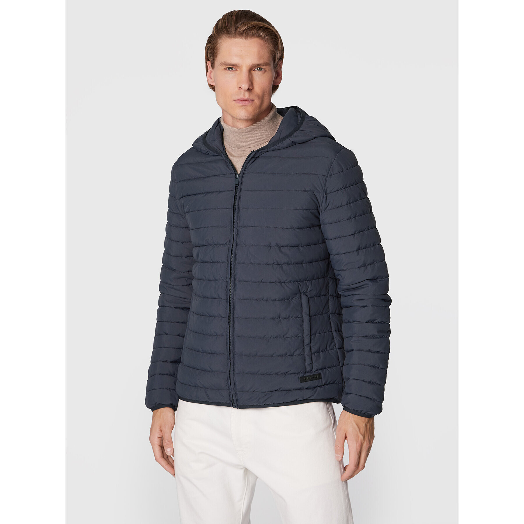 Trussardi Vatovaná bunda Crinkle 52S00753 Tmavomodrá Regular Fit - Pepit.cz