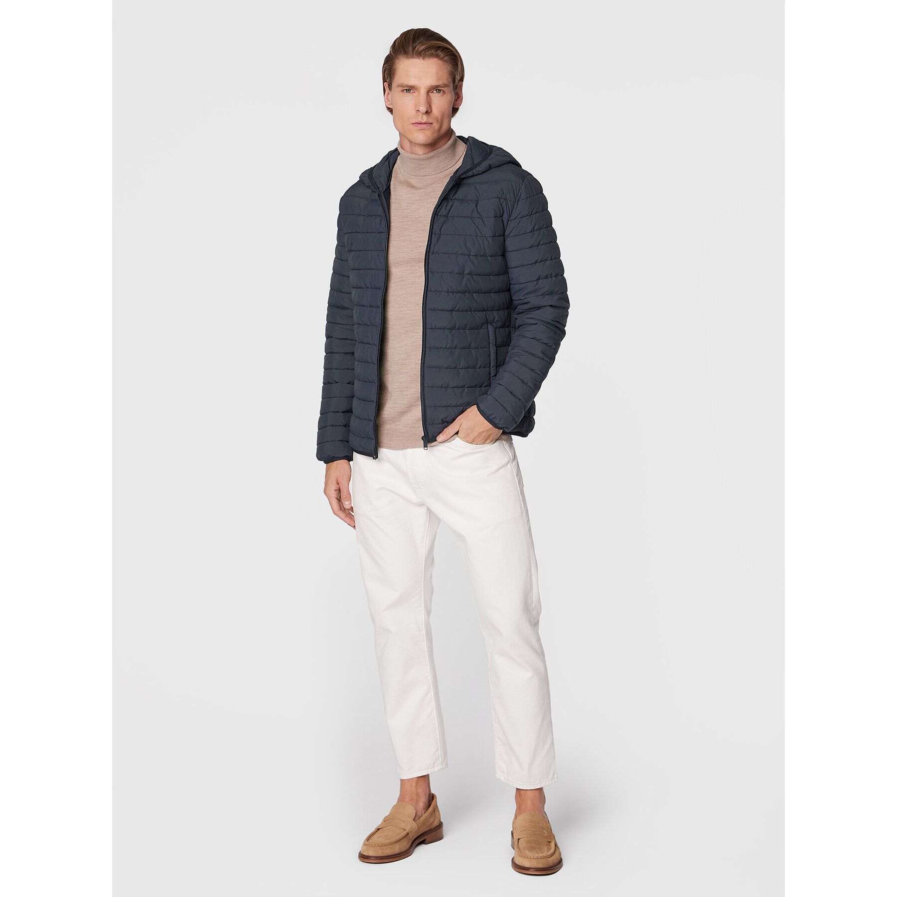 Trussardi Vatovaná bunda Crinkle 52S00753 Tmavomodrá Regular Fit - Pepit.cz