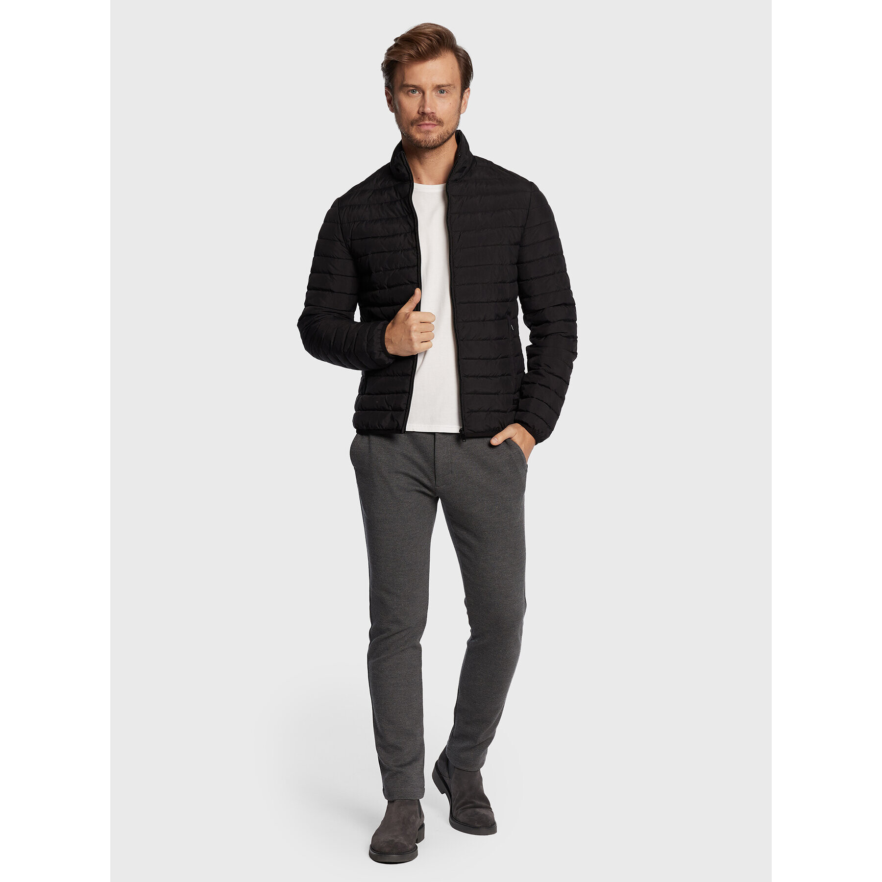 Trussardi Vatovaná bunda Crinkle 52S00754 Černá Regular Fit - Pepit.cz