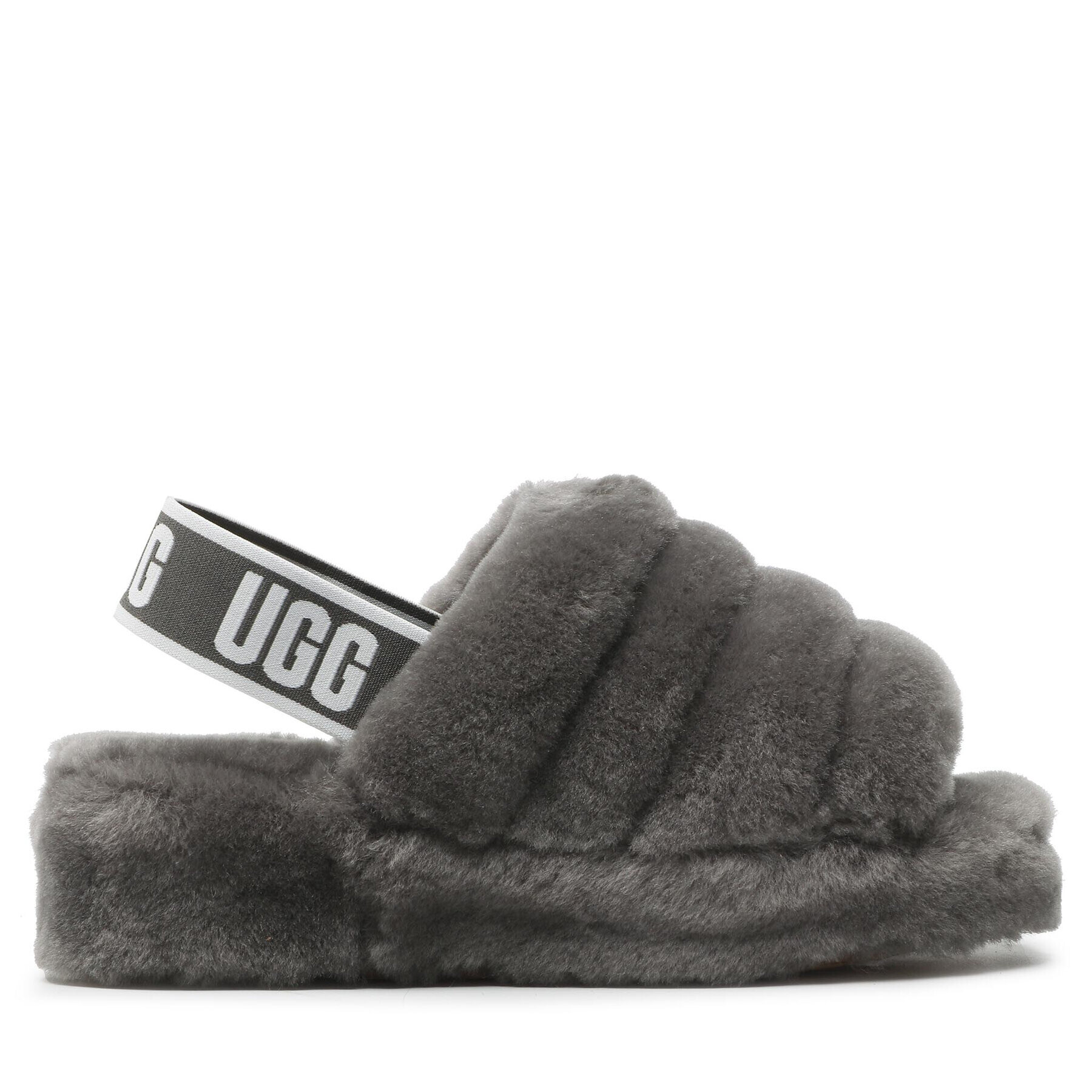 Ugg Bačkory W Fluff Yeah Slide 1095119 Šedá - Pepit.cz