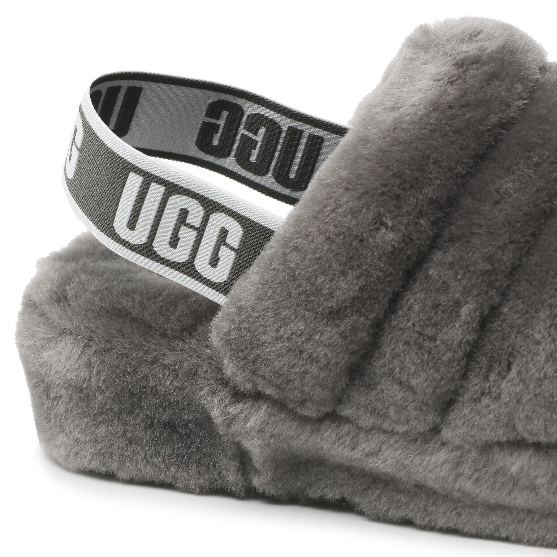 Ugg Bačkory W Fluff Yeah Slide 1095119 Šedá - Pepit.cz