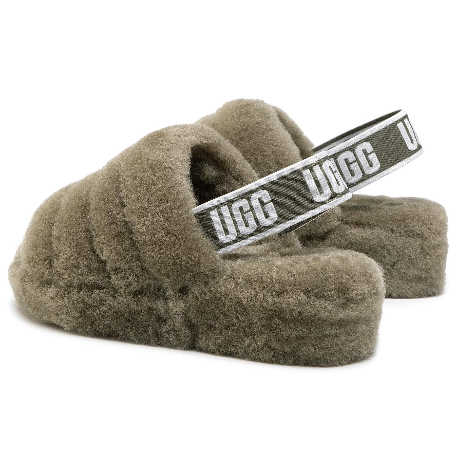 Ugg Bačkory W Fluff Yeah Slide 1095119 Zelená - Pepit.cz