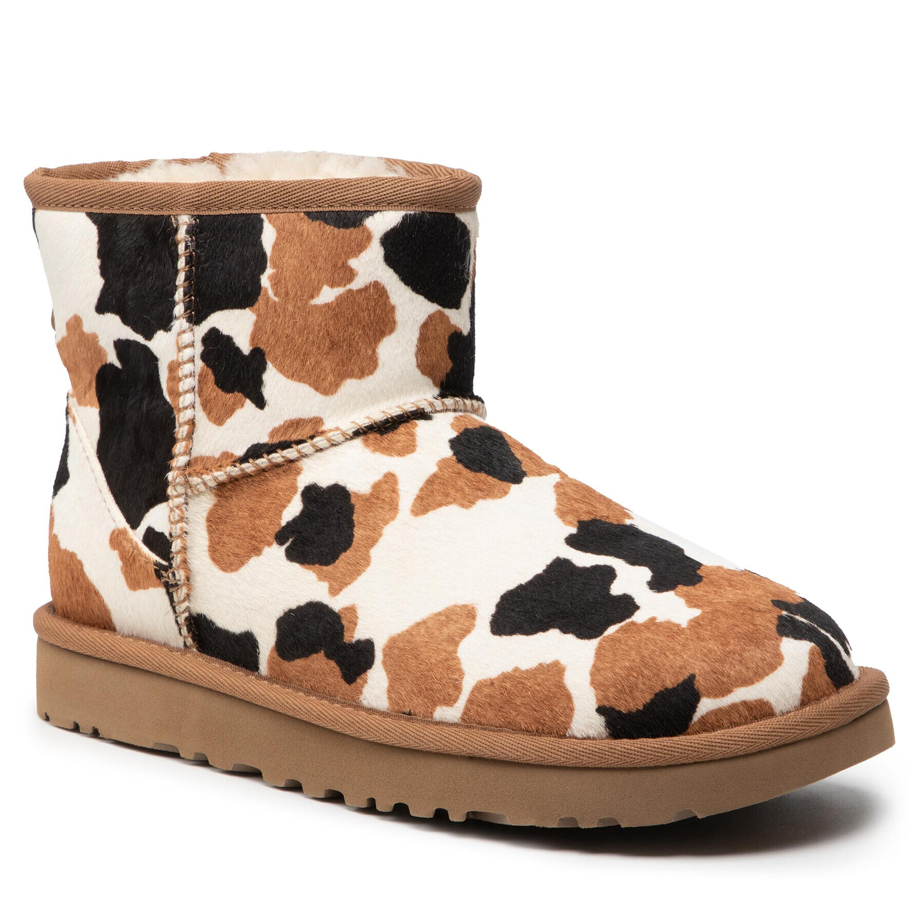 Ugg Boty W Classic Mini Cow Print 1123353 Hnědá - Pepit.cz