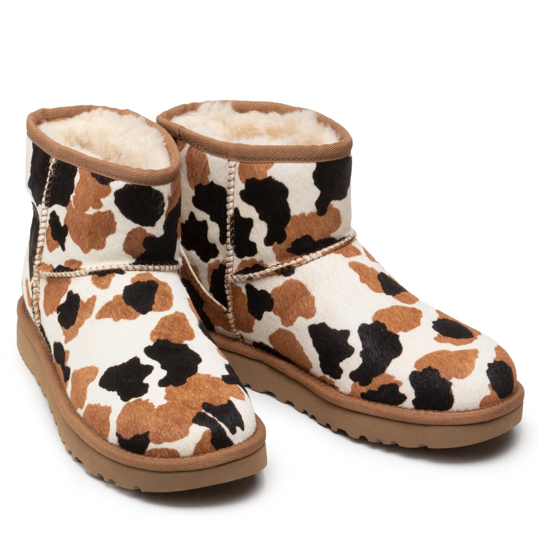 Ugg Boty W Classic Mini Cow Print 1123353 Hnědá - Pepit.cz