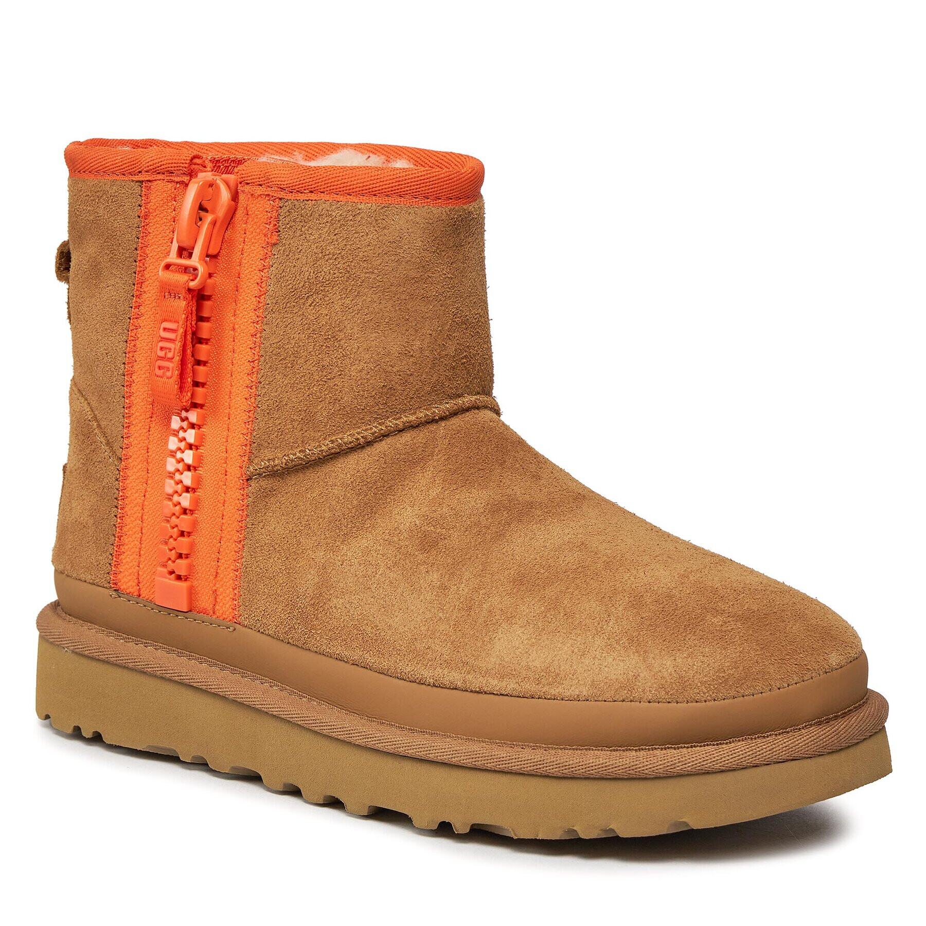 Ugg Boty W Classic Mini Zipper Tape Logo 1144034 Hnědá - Pepit.cz