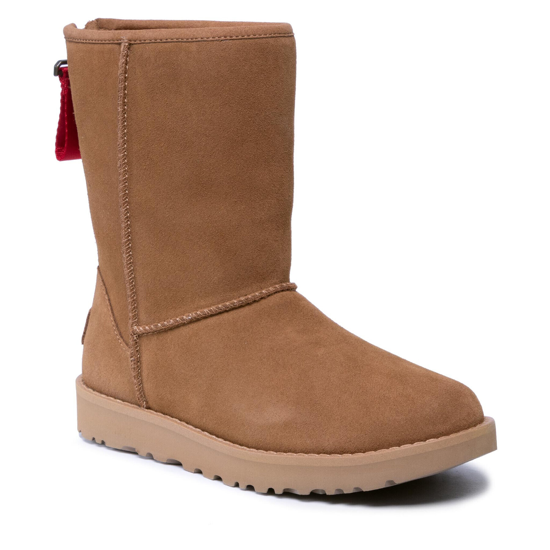 Ugg Boty W Classic Short Logo Zip 1122672 Hnědá - Pepit.cz