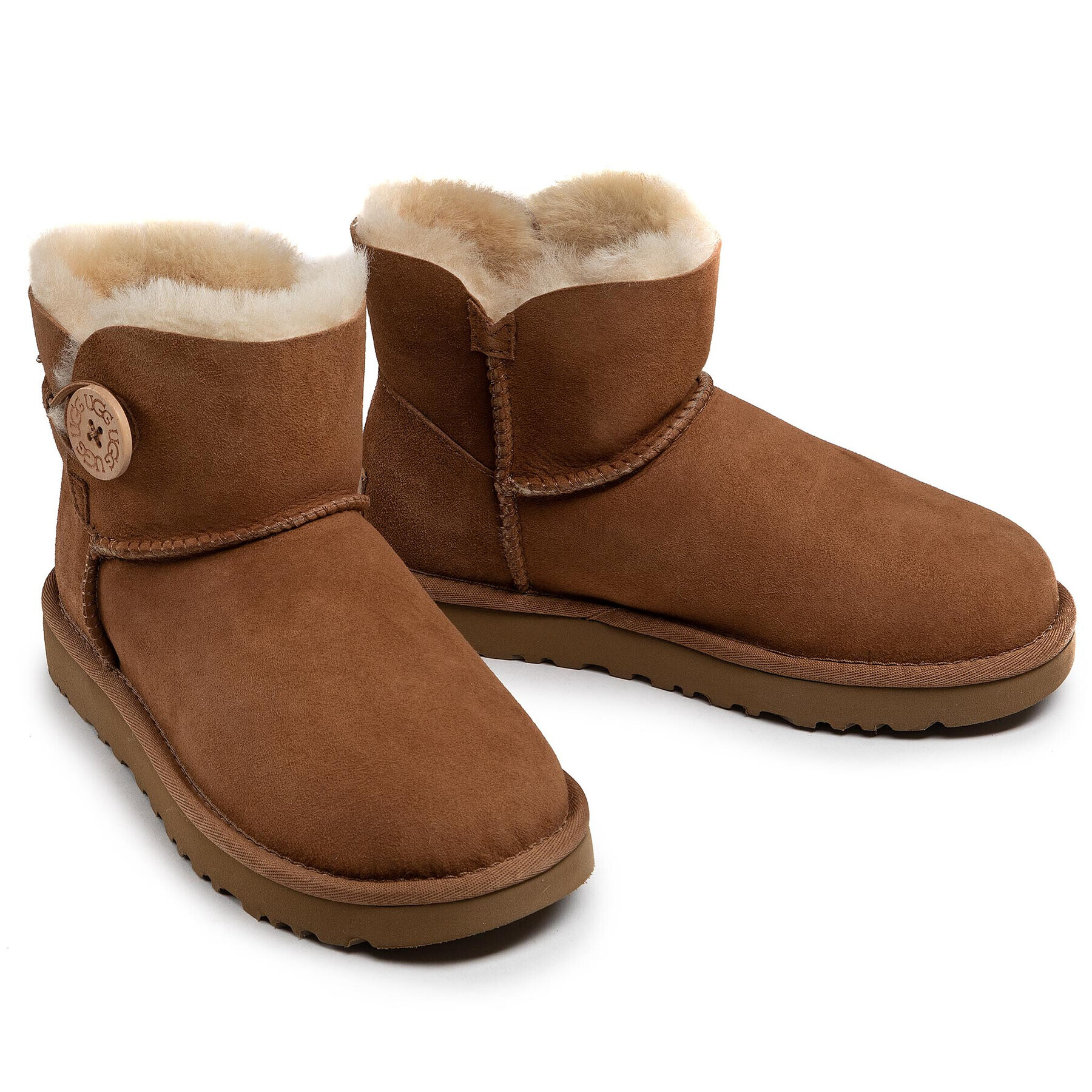 Ugg Boty W Mini Bailey Button II 1016422 Hnědá - Pepit.cz