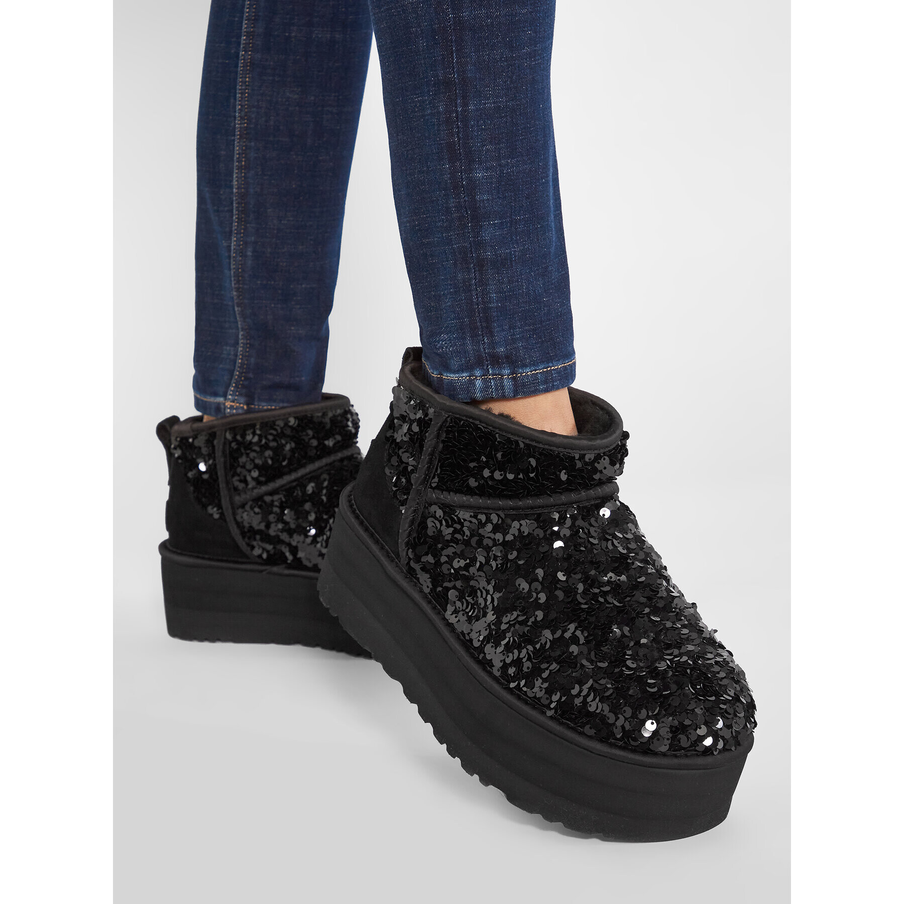 Ugg Boty W Ultra Mini Chunky Sequin 1135060 Černá - Pepit.cz