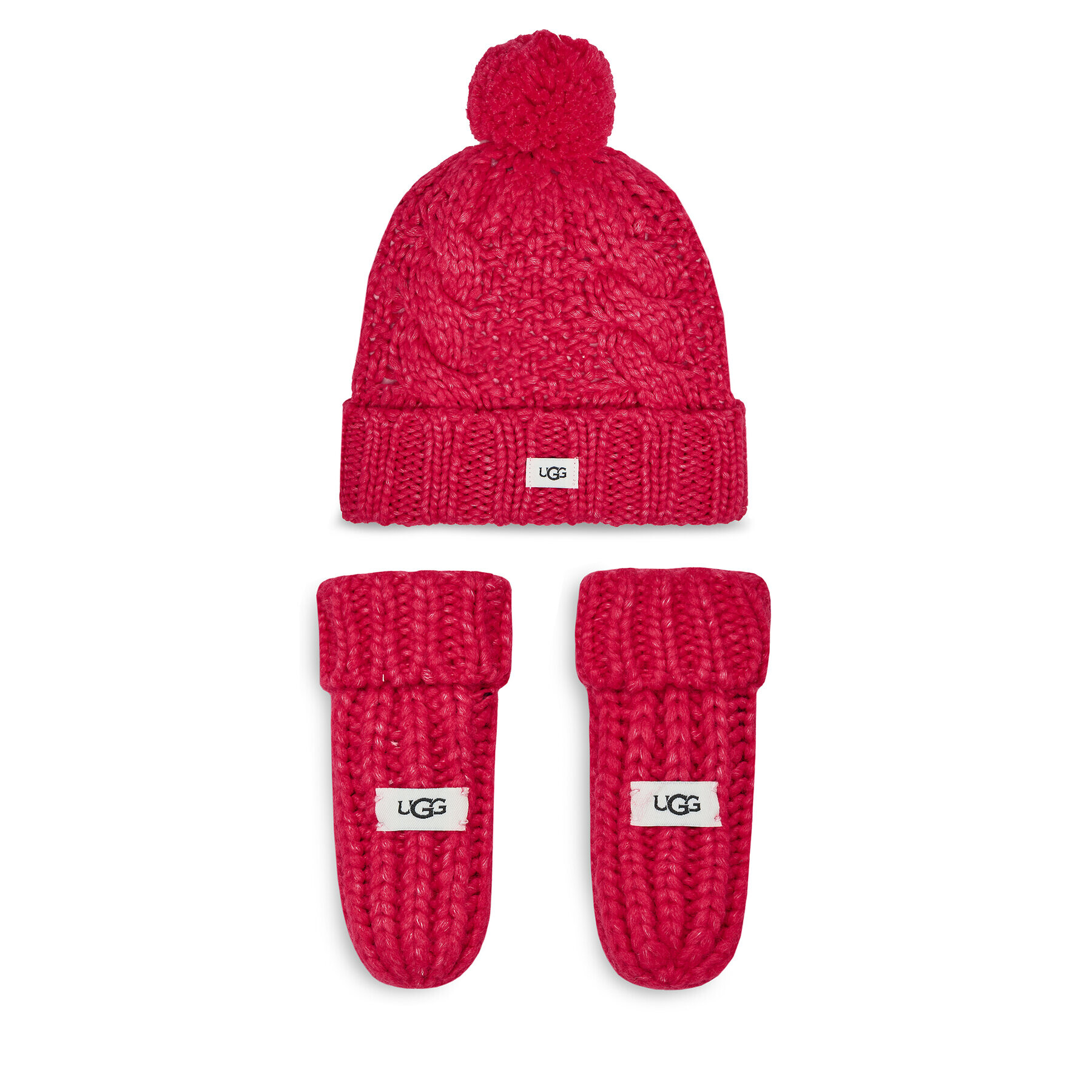 Ugg Čepice a rukavice K Infant Knit Set 22726 Růžová - Pepit.cz