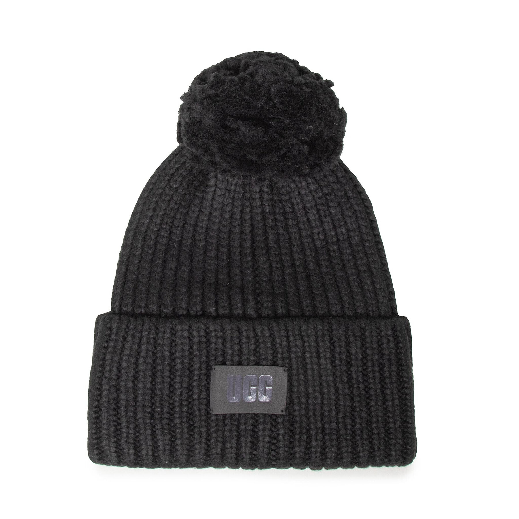 Ugg Čepice W Chunky Rib Knit Beanie W Pom 20165 Černá - Pepit.cz