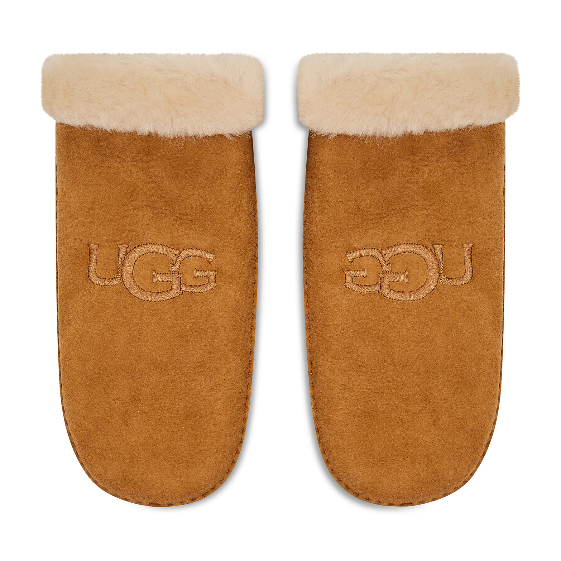 Ugg Dámské rukavice Sheepskin Embroider Mitten 20932 Hnědá - Pepit.cz