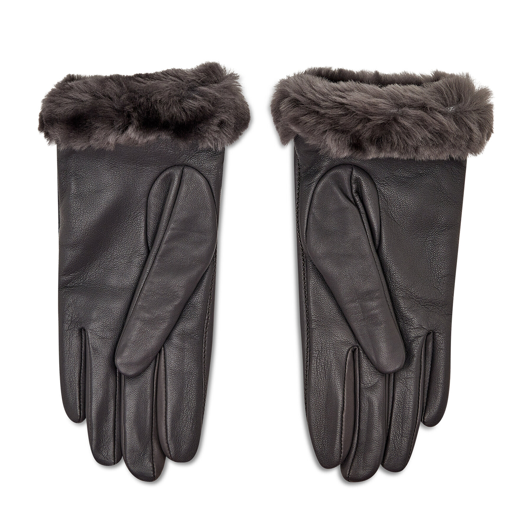 Ugg Dámské rukavice W Classic Leather Logo Glove 19034 Šedá - Pepit.cz