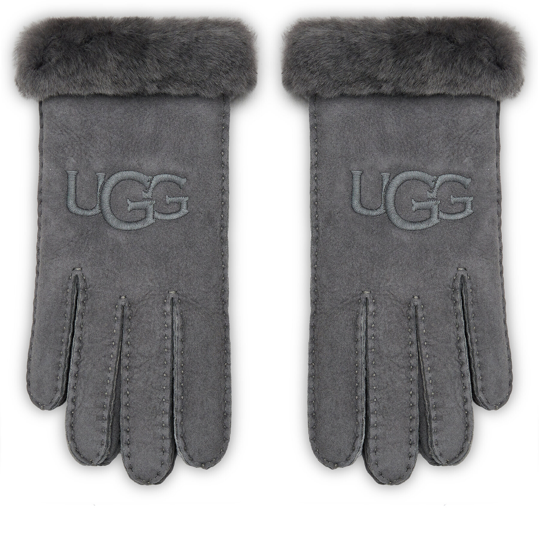 Ugg Dámské rukavice W Sheepskin Embroider Glove 20931 Šedá - Pepit.cz