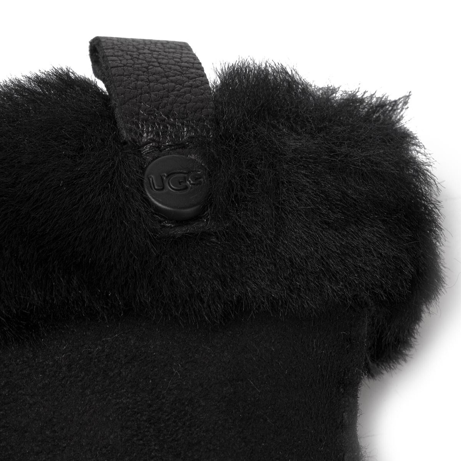 Ugg Dámské rukavice W Shorty Glove W Leather Trim 17367 Černá - Pepit.cz