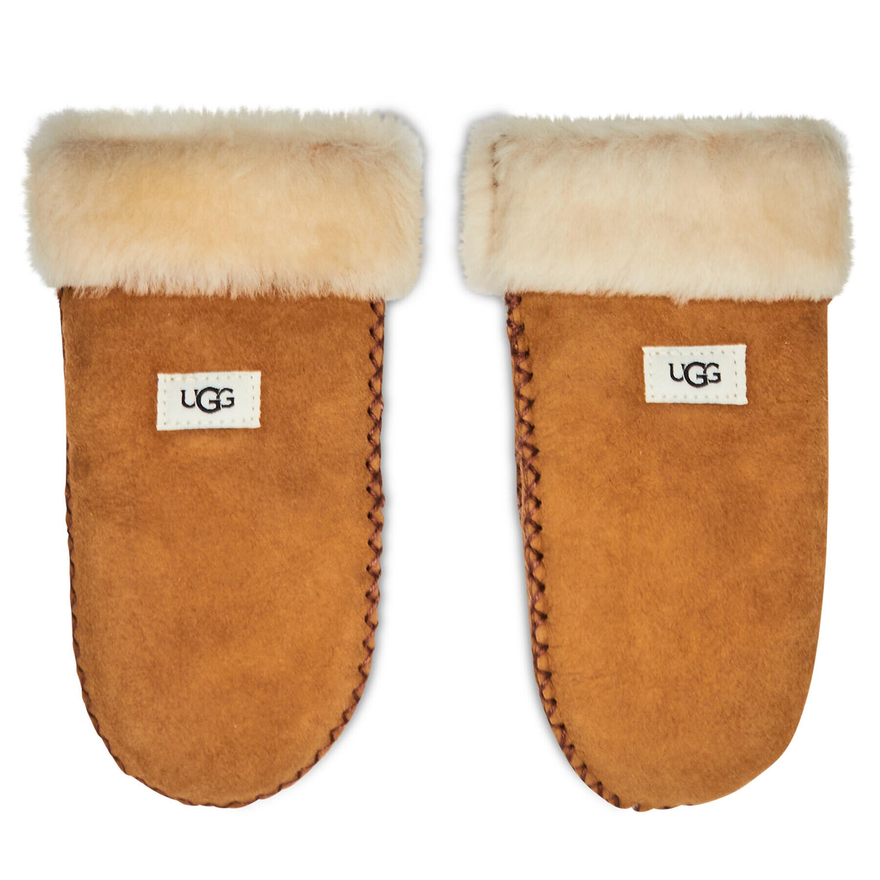 Ugg Dětské rukavice K Sheepskin Mitten W Stitch 20095 Hnědá - Pepit.cz