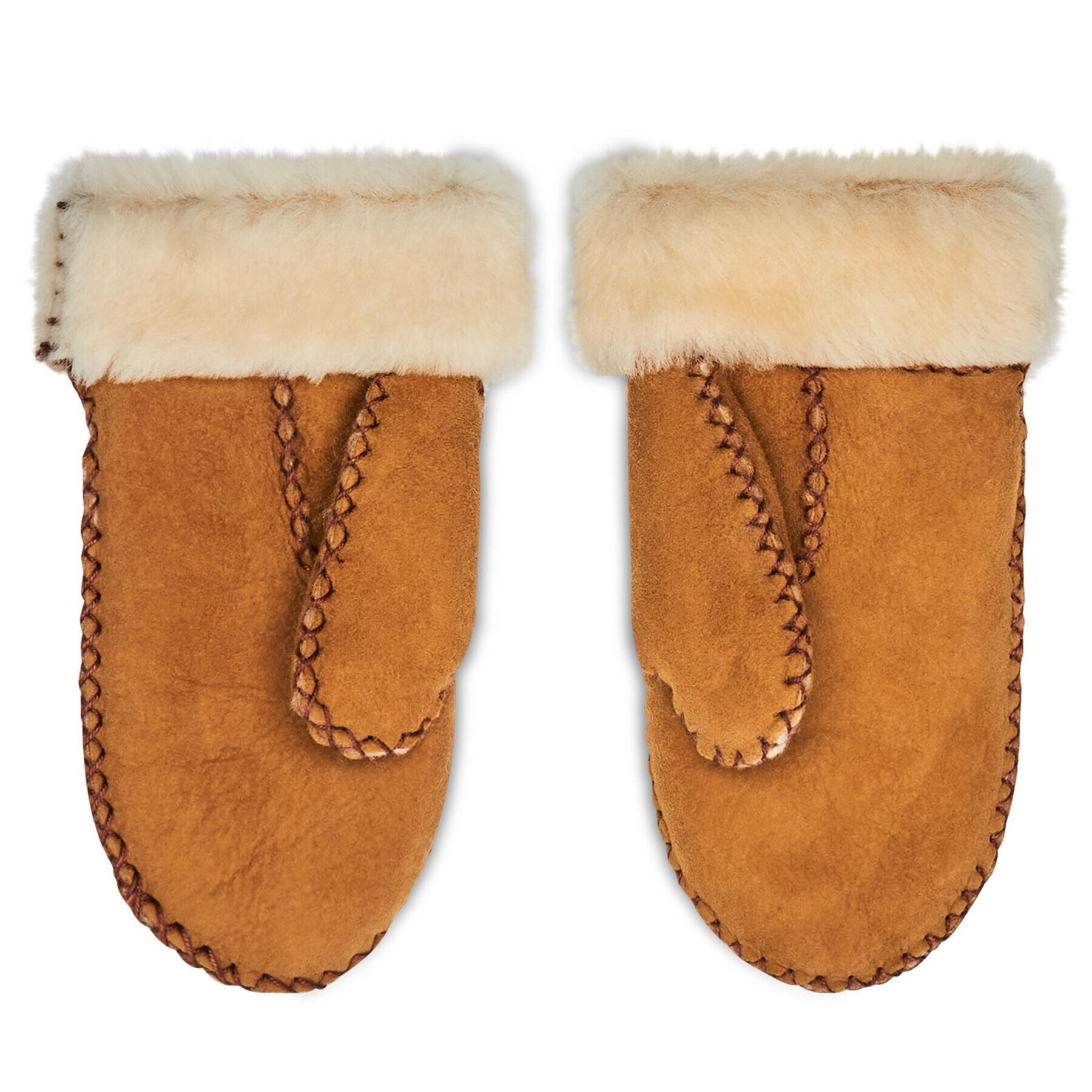 Ugg Dětské rukavice K Sheepskin Mitten W Stitch 20095 Hnědá - Pepit.cz