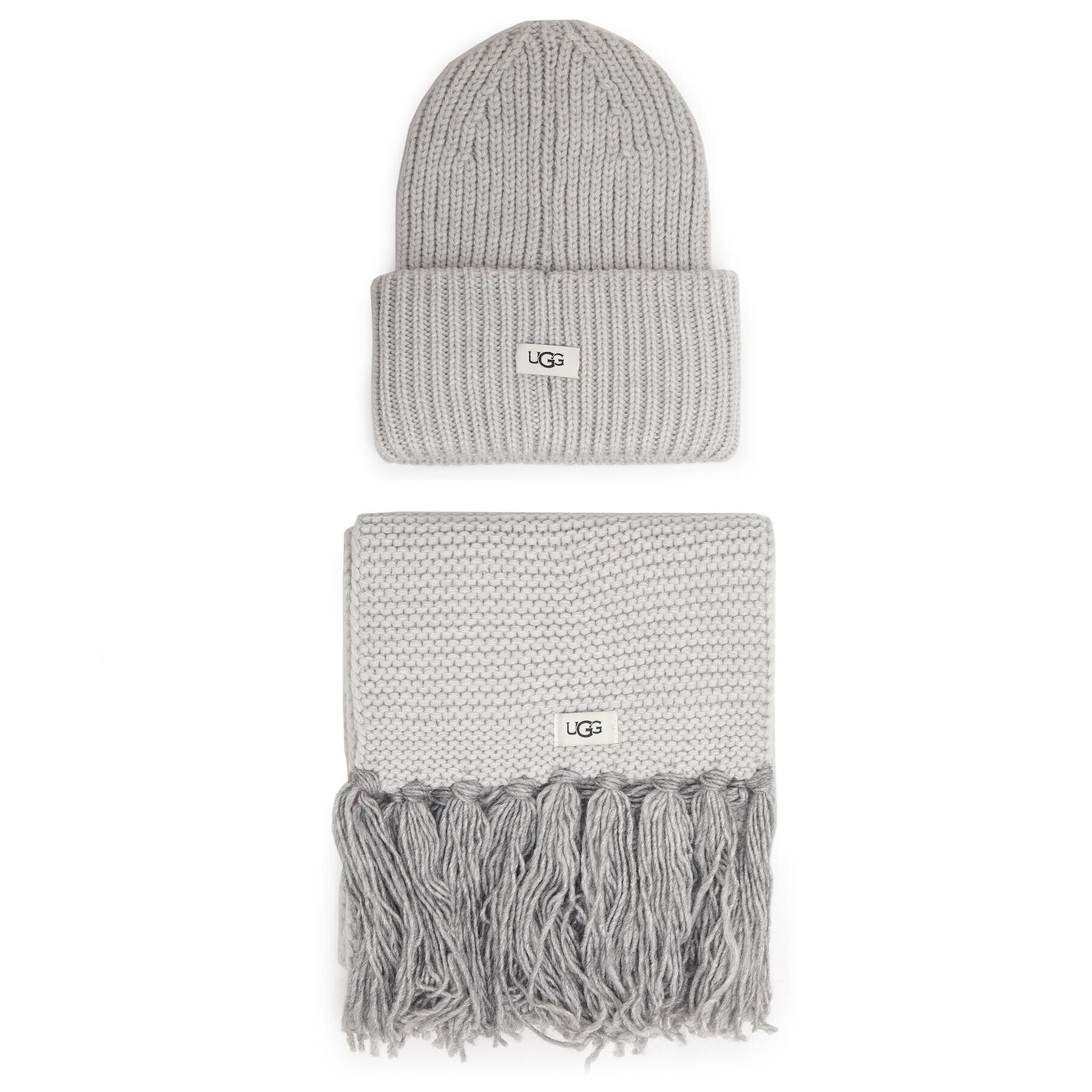 Ugg Sada čepice a šál W Knit Cuff Hat And Scarf Set 18875 Šedá - Pepit.cz