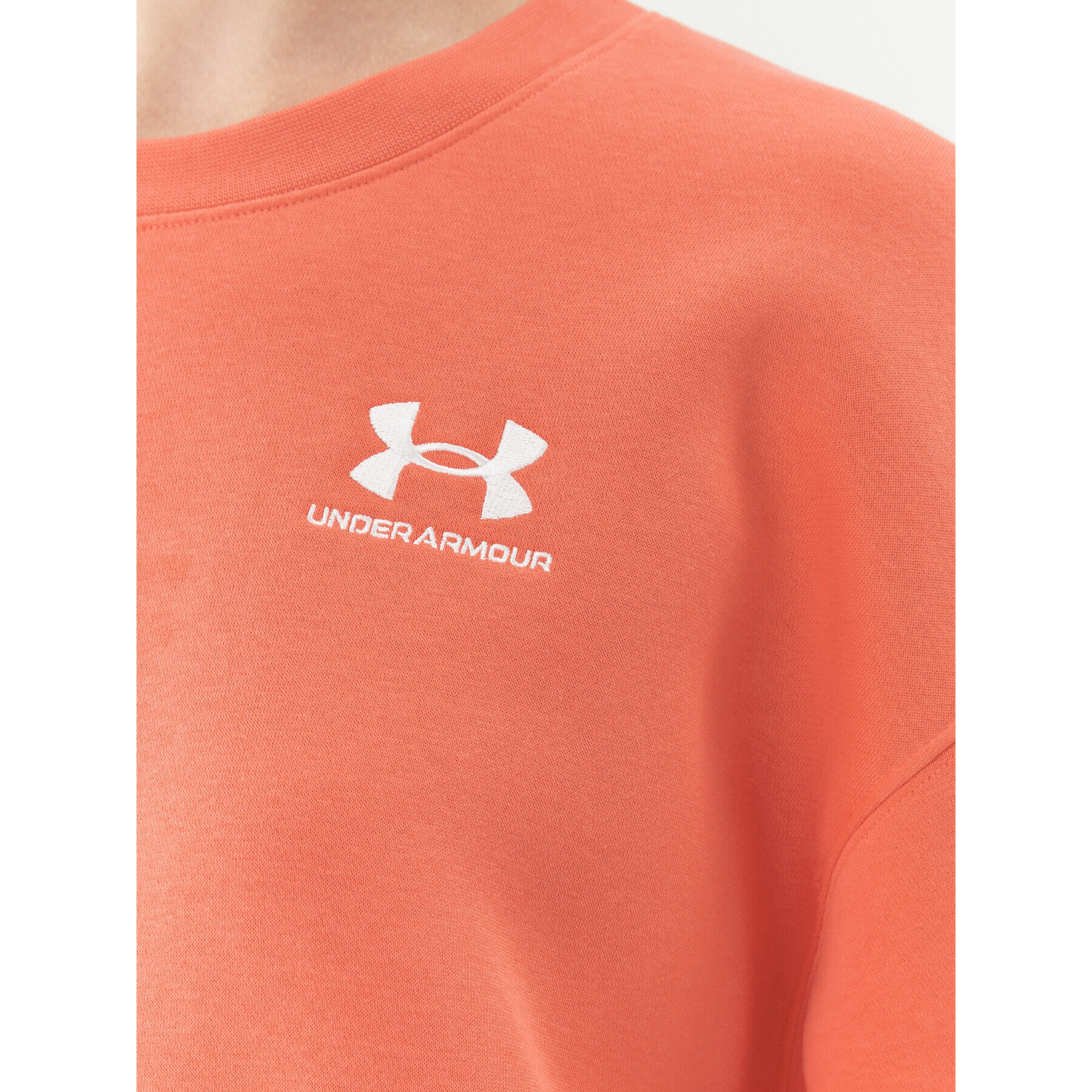 Under Armour Mikina Essential Flc Os Crew 1379475 Červená Loose Fit - Pepit.cz