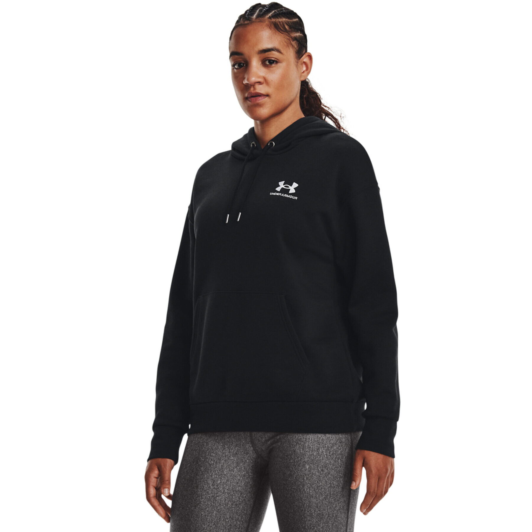 Under Armour Mikina Essential Fleece Hoodie 1373033 Černá Regular Fit - Pepit.cz