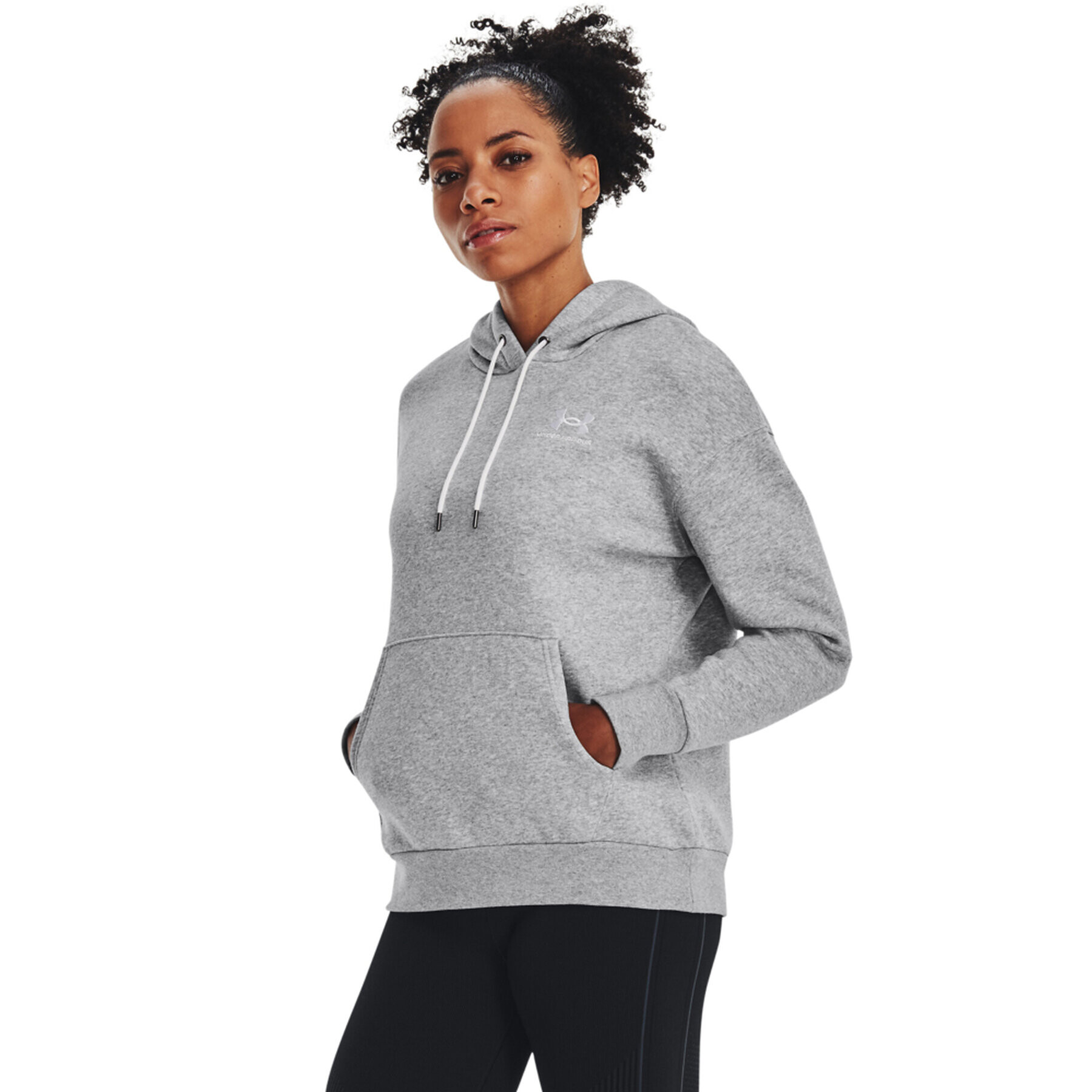 Under Armour Mikina Essential Fleece Hoodie 1373033 Šedá Regular Fit - Pepit.cz