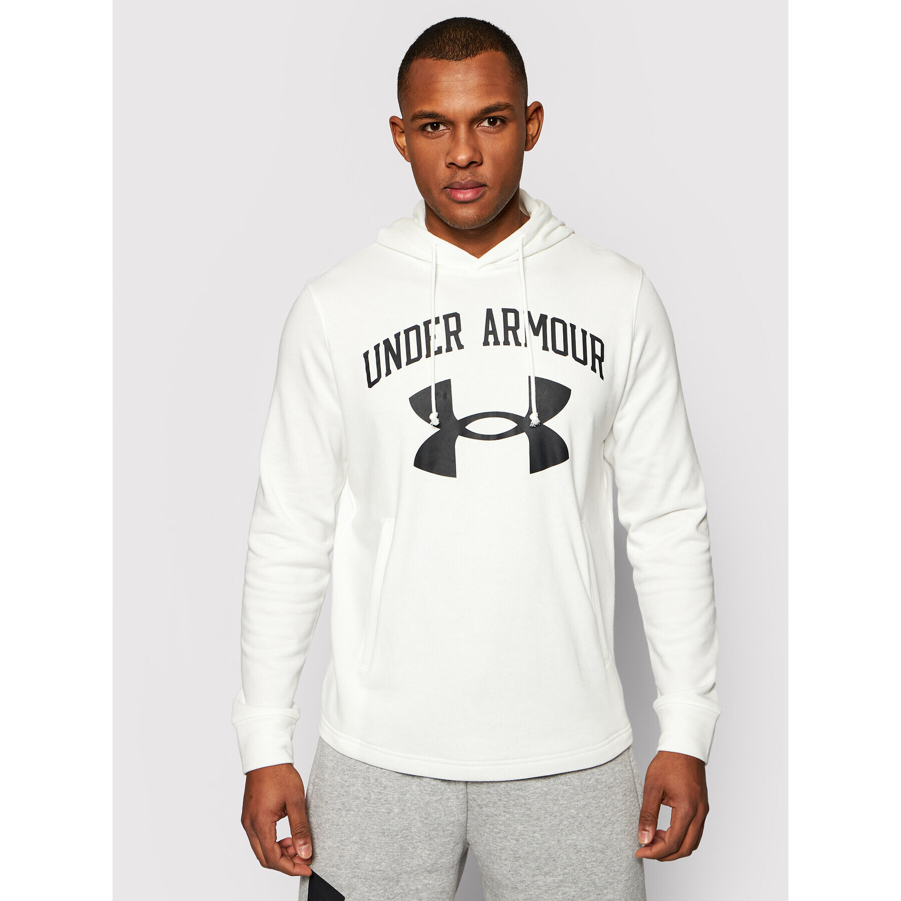 Under Armour Mikina Rival Terry Big Logo 1361559 Bílá Loose Fit - Pepit.cz