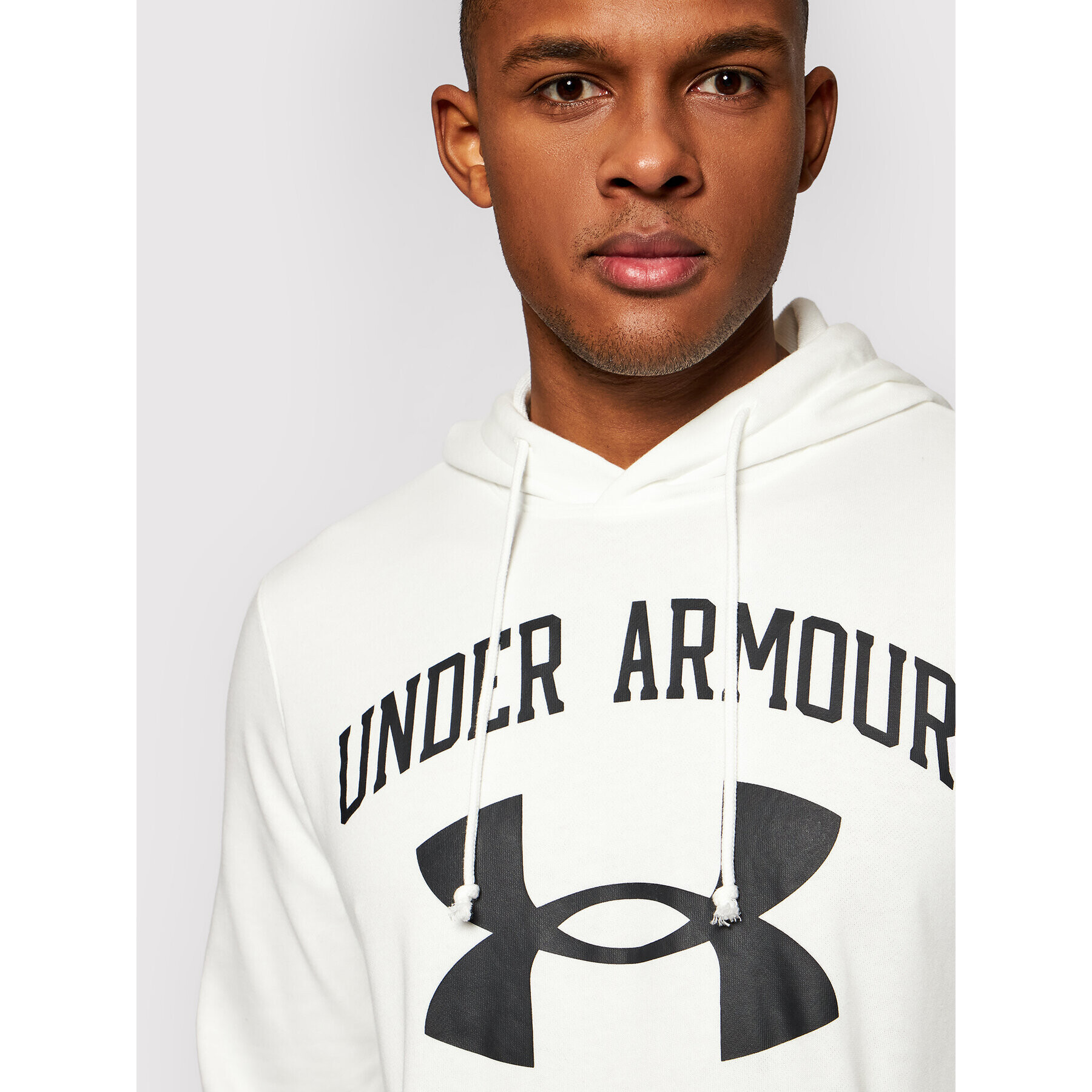 Under Armour Mikina Rival Terry Big Logo 1361559 Bílá Loose Fit - Pepit.cz