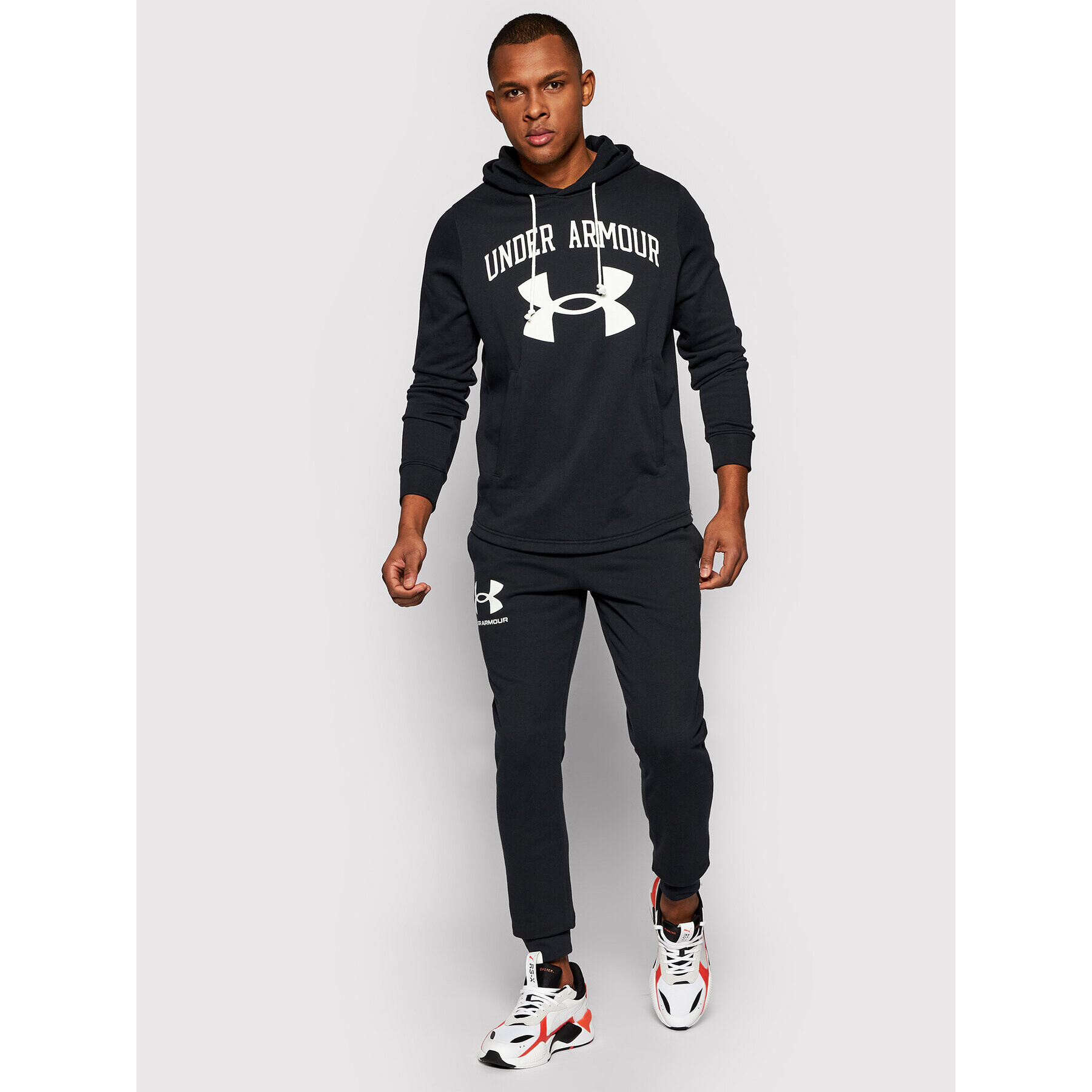 Under Armour Mikina Rival Terry Big Logo 1361559 Černá Loose Fit - Pepit.cz