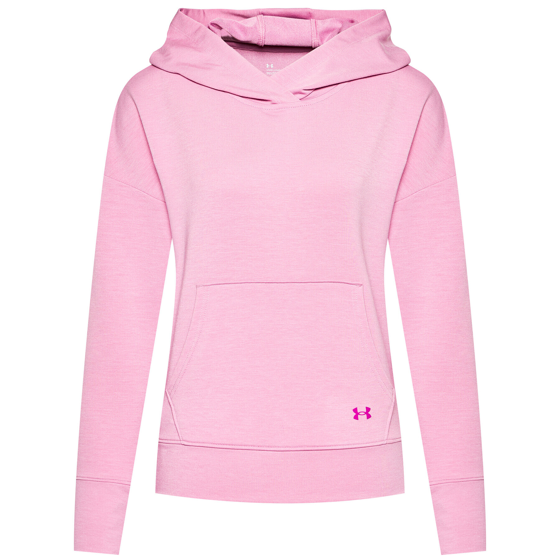 Under Armour Mikina Rival Terry Taped Růžová Loose Fit - Pepit.cz