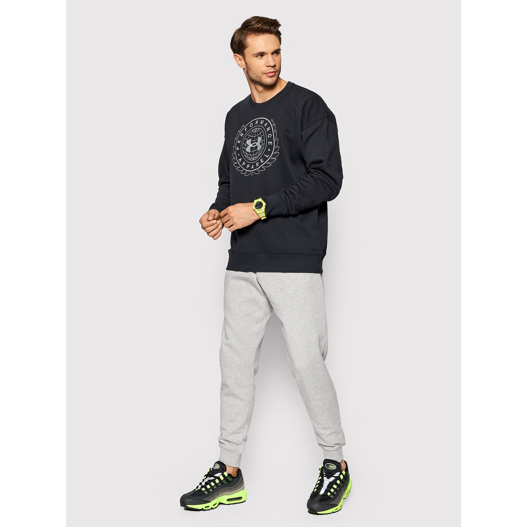 Under Armour Mikina Rivel Fleece Alma Mater 1366298 Černá Loose Fit - Pepit.cz