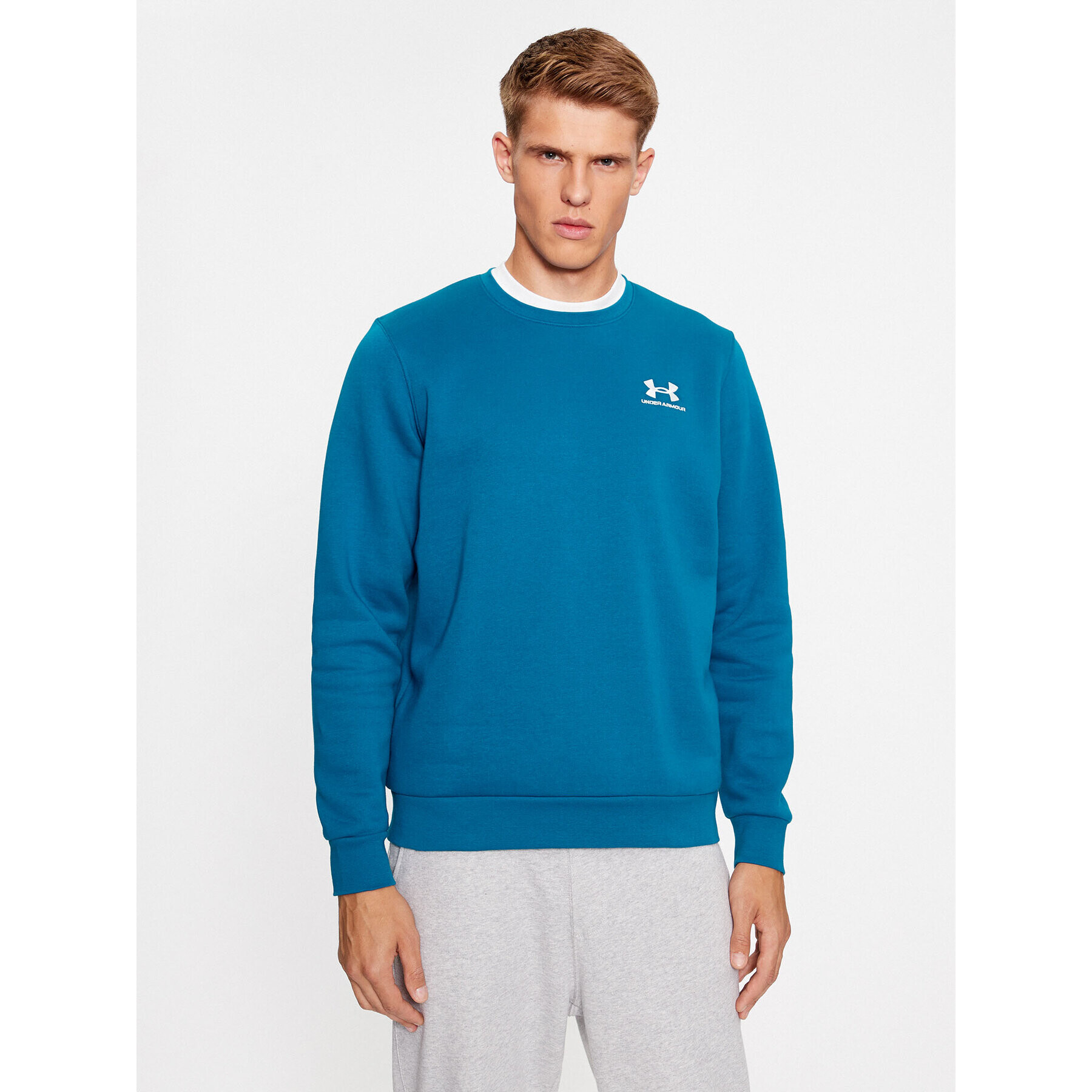 Under Armour Mikina Ua Essential Fleece Crew 1374250 Modrá Loose Fit - Pepit.cz