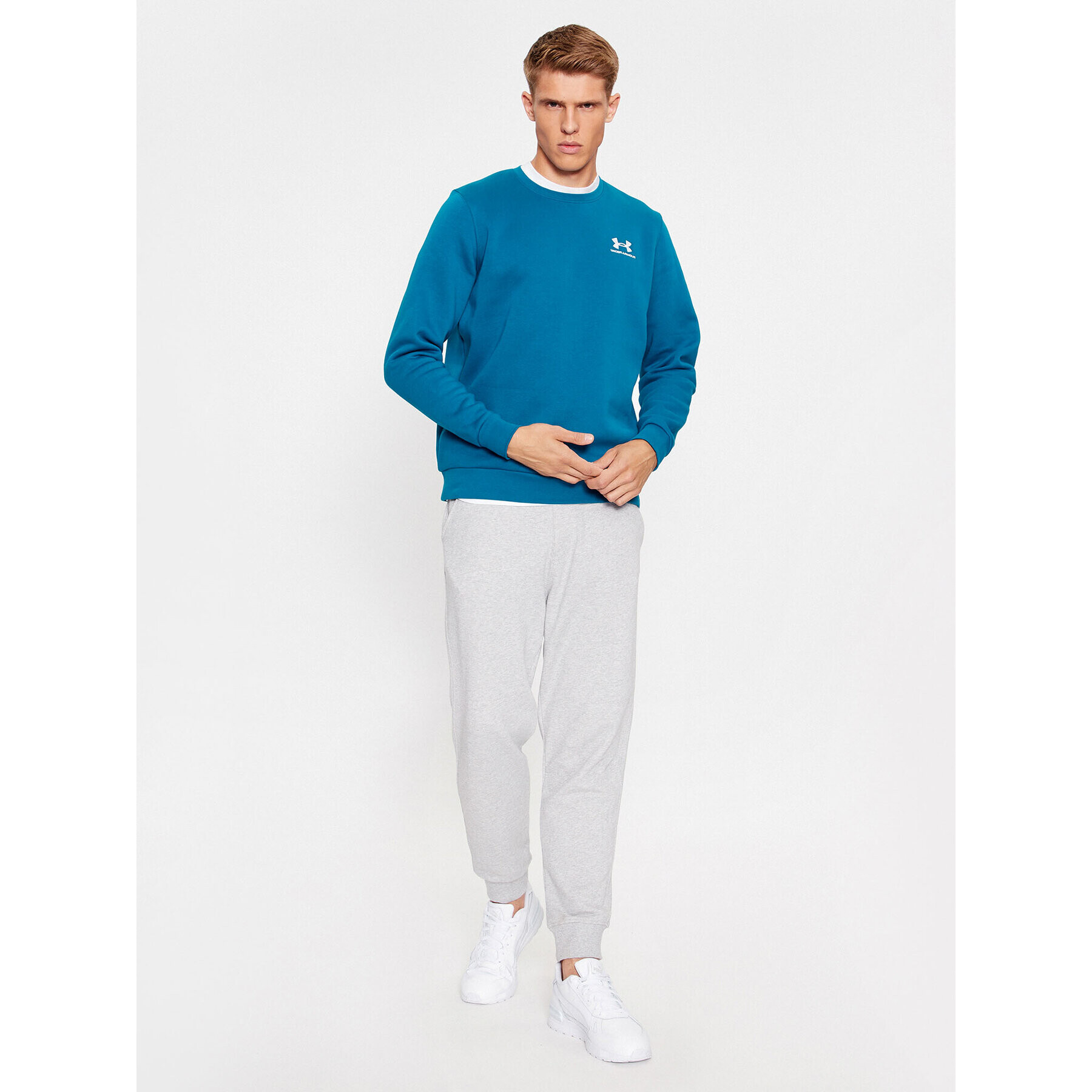 Under Armour Mikina Ua Essential Fleece Crew 1374250 Modrá Loose Fit - Pepit.cz