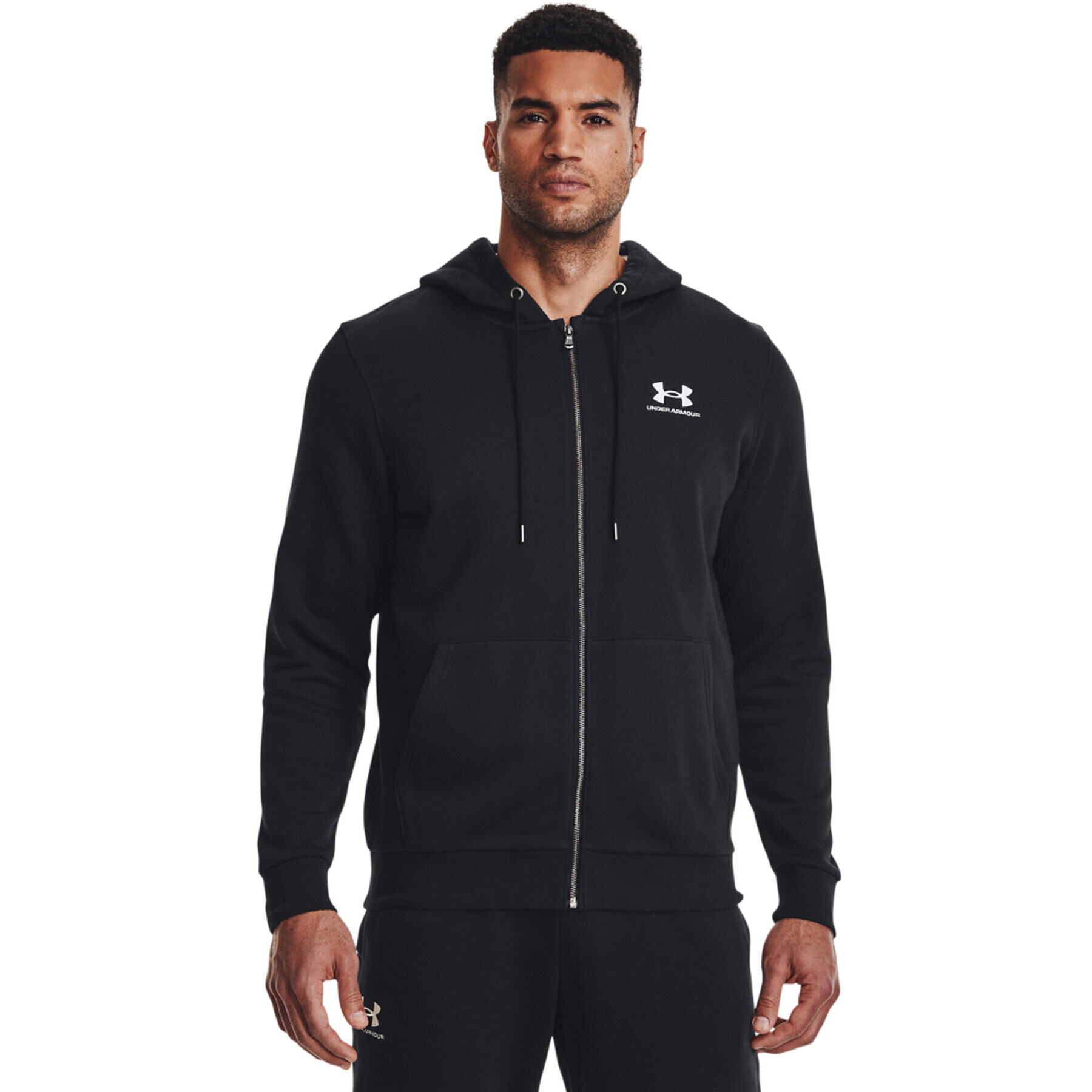 Under Armour Mikina UA Essential Fleece FZ Hood 1373881 Černá Regular Fit - Pepit.cz