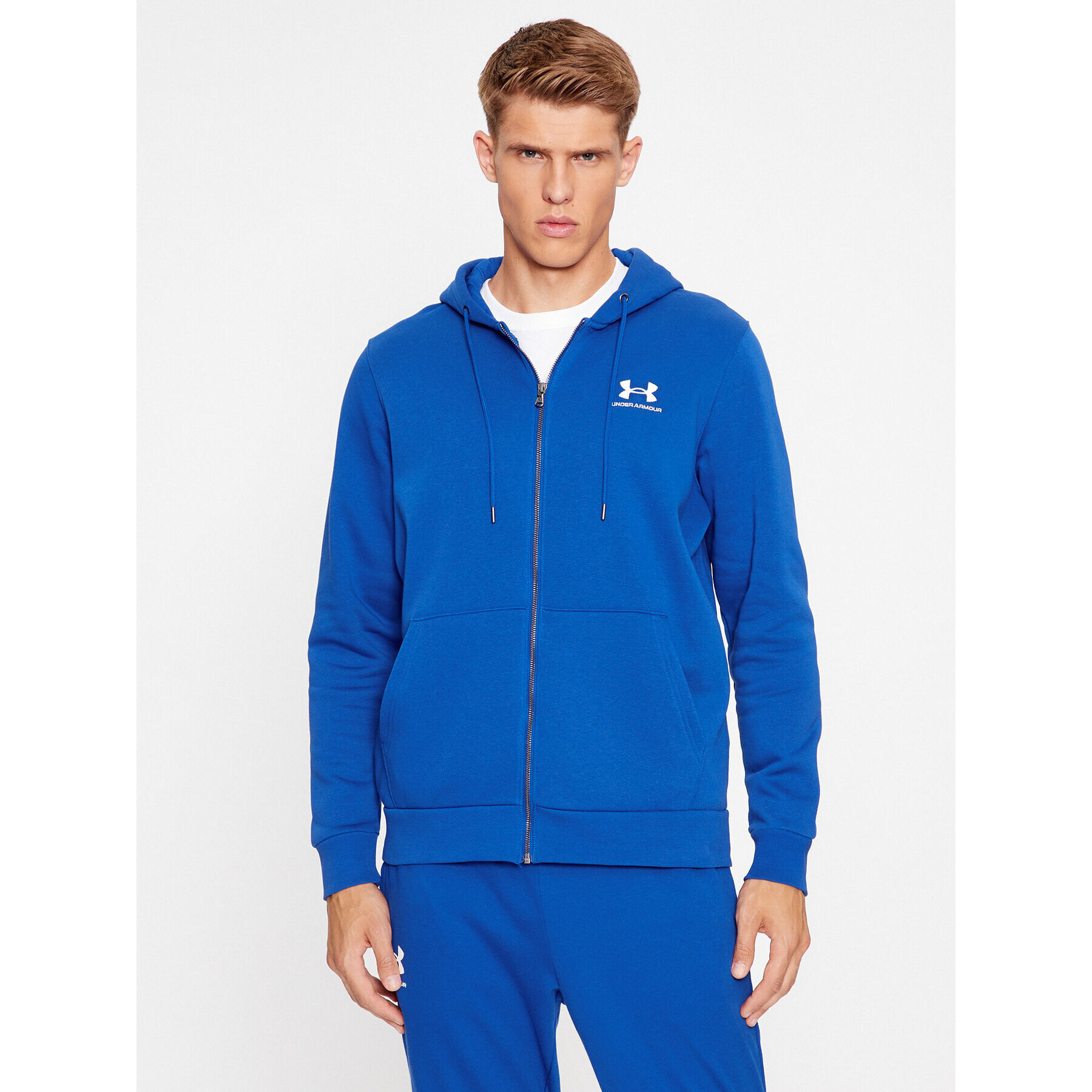 Under Armour Mikina Ua Essential Fleece Fz Hood 1373881 Modrá Loose Fit - Pepit.cz