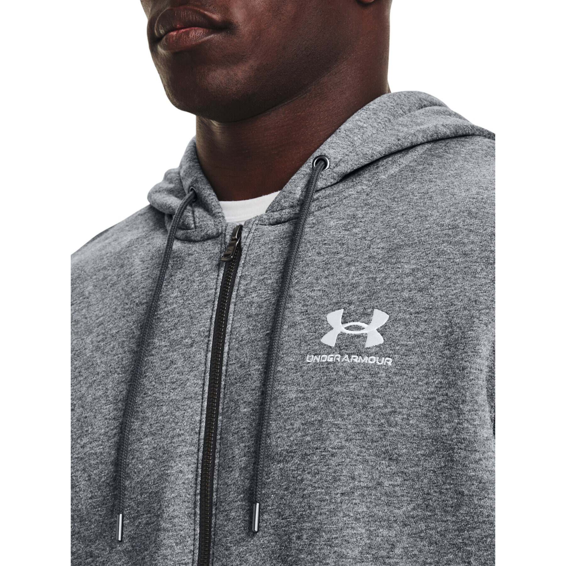 Under Armour Mikina UA Essential Fleece FZ Hood 1373881 Šedá Regular Fit - Pepit.cz