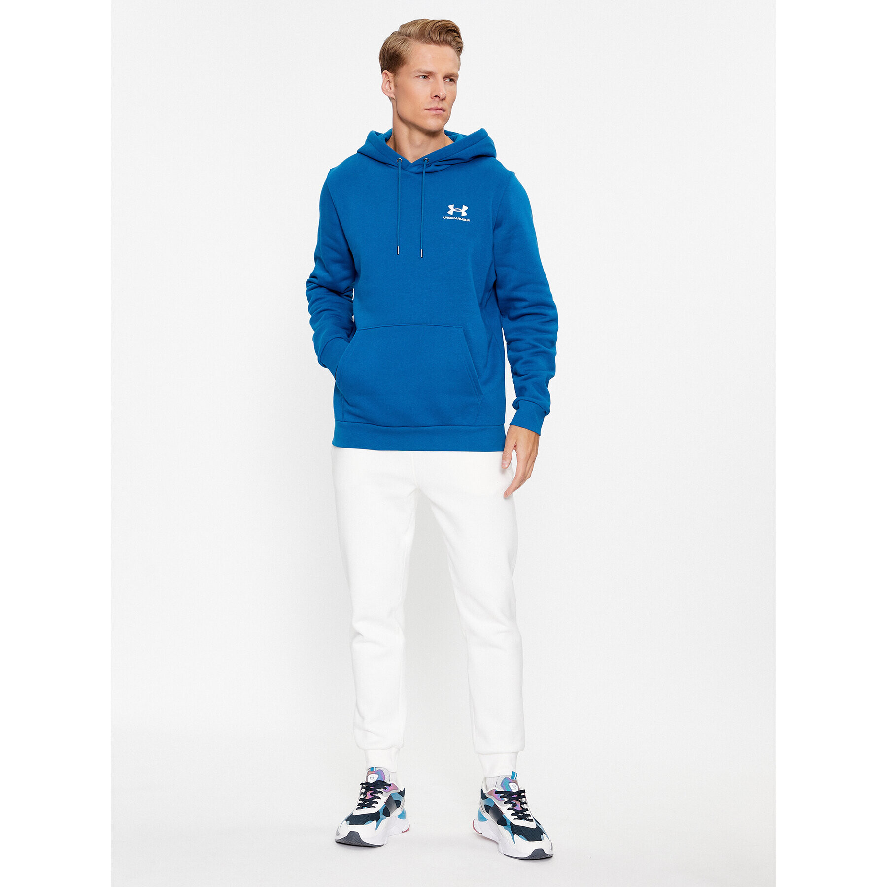 Under Armour Mikina Ua Essential Fleece Hoodie 1373880 Modrá Loose Fit - Pepit.cz