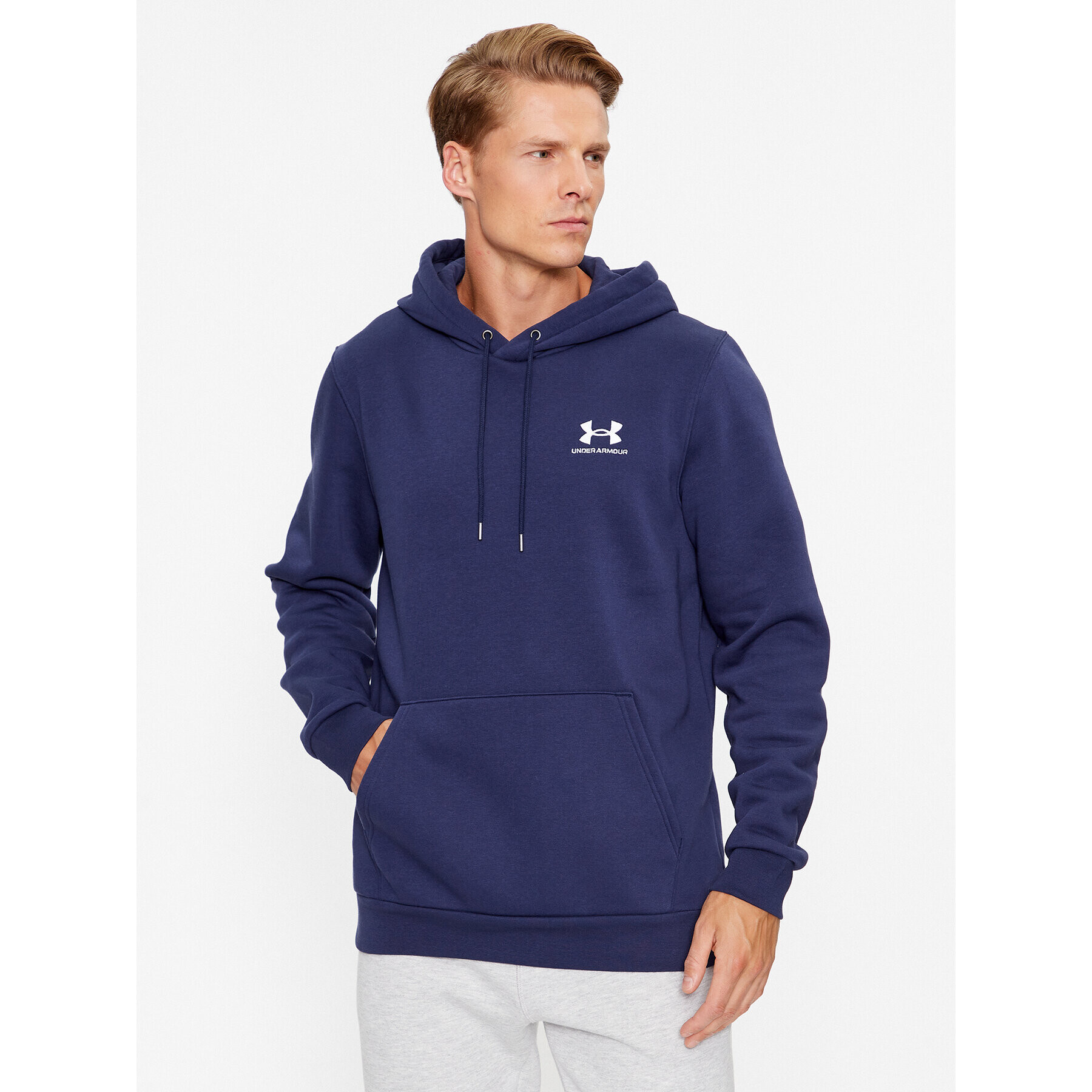 Under Armour Mikina Ua Essential Fleece Hoodie 1373880 Tmavomodrá Loose Fit - Pepit.cz