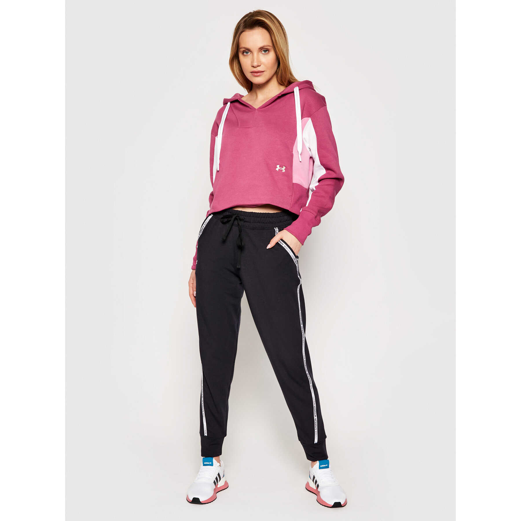 Under Armour Mikina UA Rival 1362421 Růžová Loose Fit - Pepit.cz