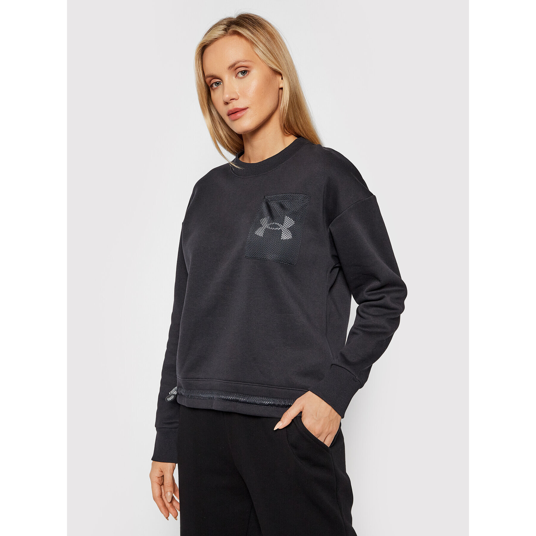 Under Armour Mikina Ua Rival 1365847 Černá Loose Fit - Pepit.cz