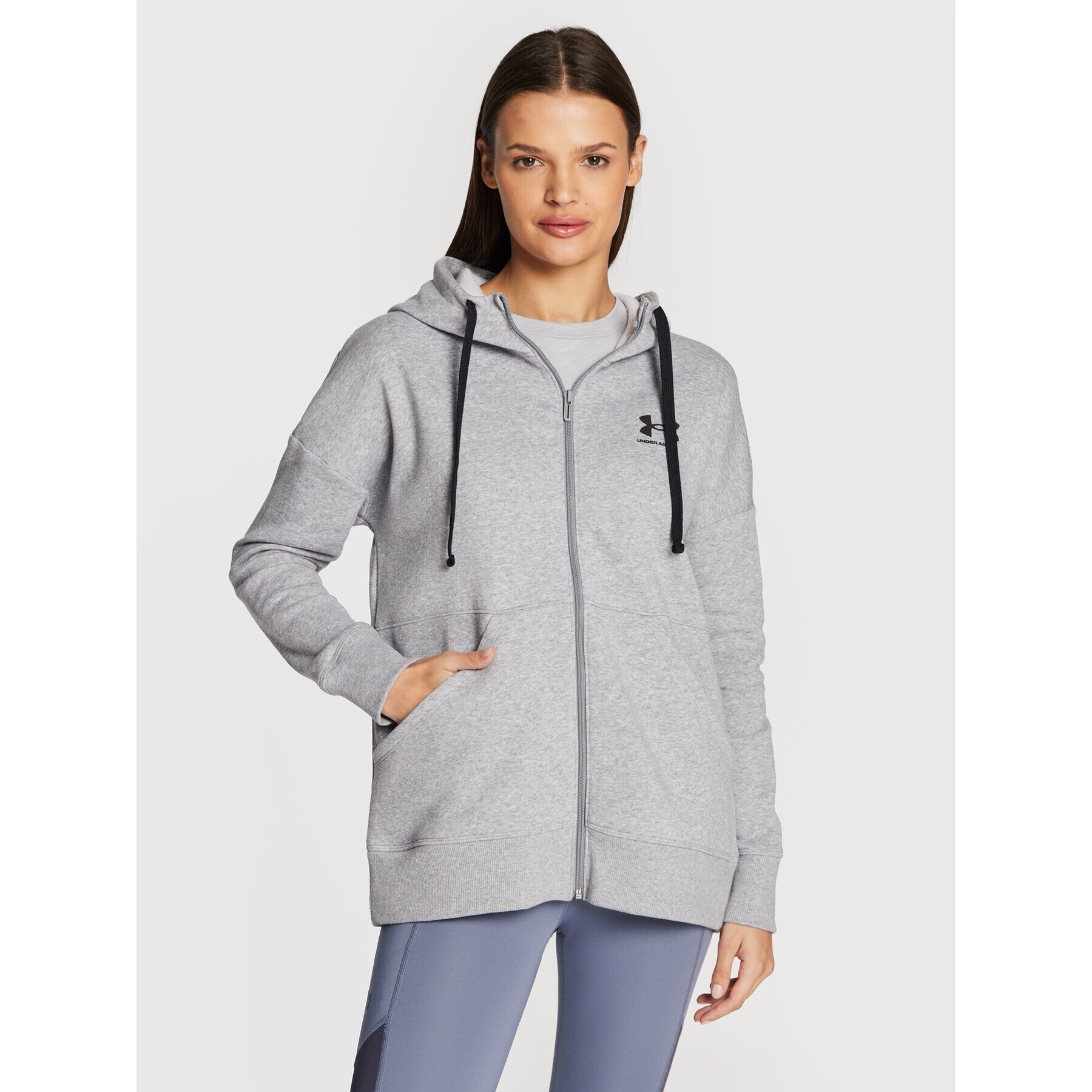 Under Armour Mikina Ua Rival Fleece 1356400 Šedá Loose Fit - Pepit.cz