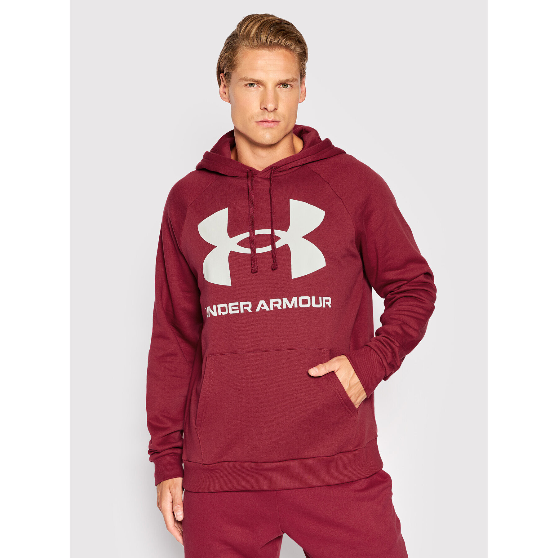 Under Armour Mikina Ua Rival Fleece 1357093 Červená Relaxed Fit - Pepit.cz