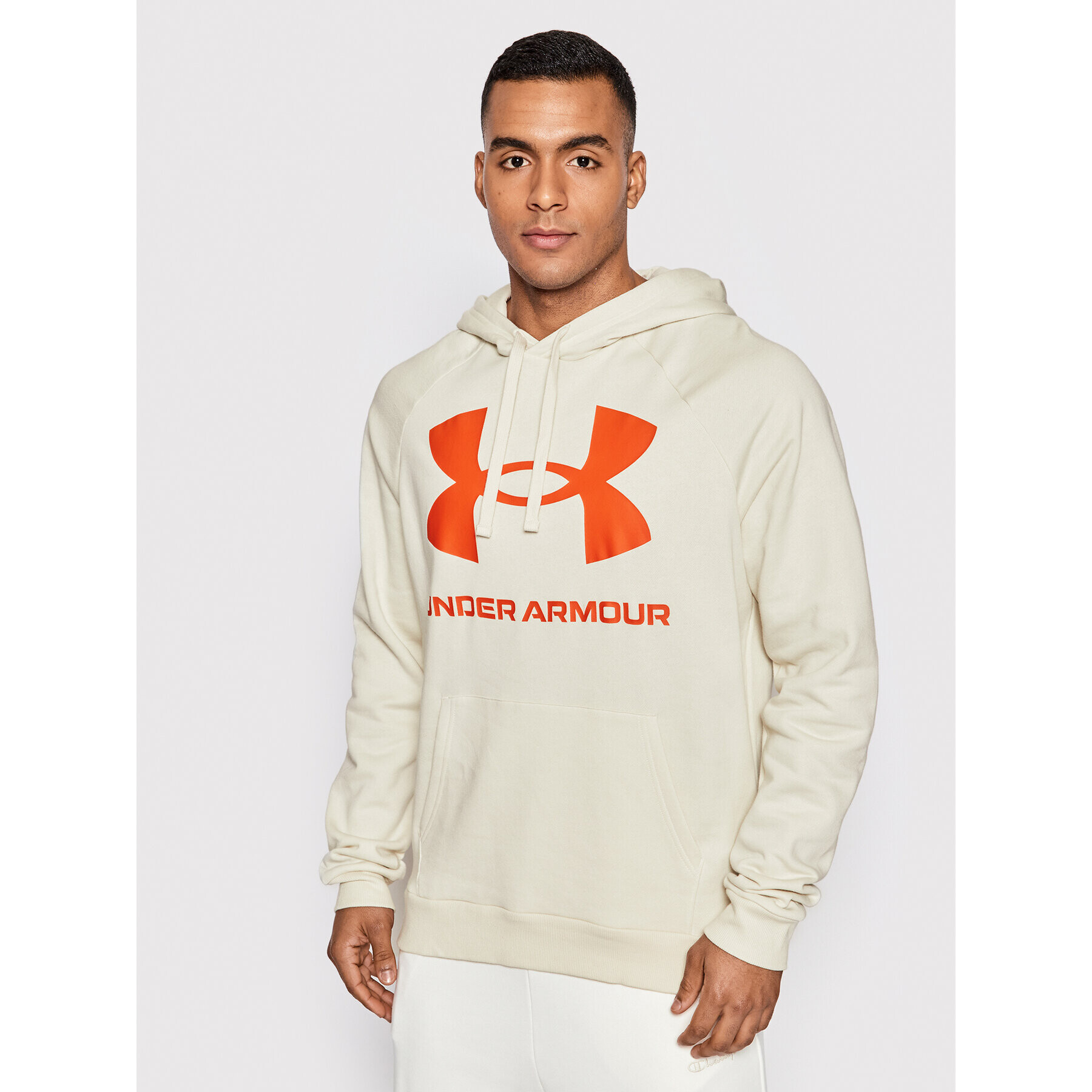 Under Armour Mikina Ua Rival Fleece Big Logo 1357093 Béžová Loose Fit - Pepit.cz