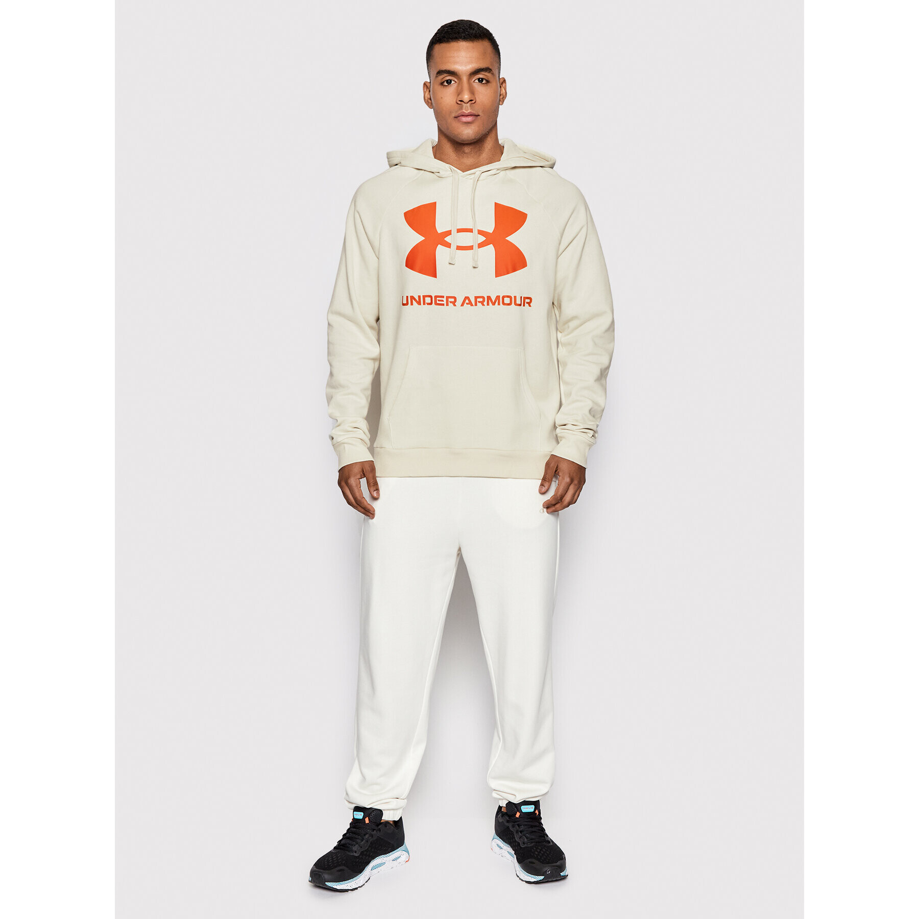 Under Armour Mikina Ua Rival Fleece Big Logo 1357093 Béžová Loose Fit - Pepit.cz