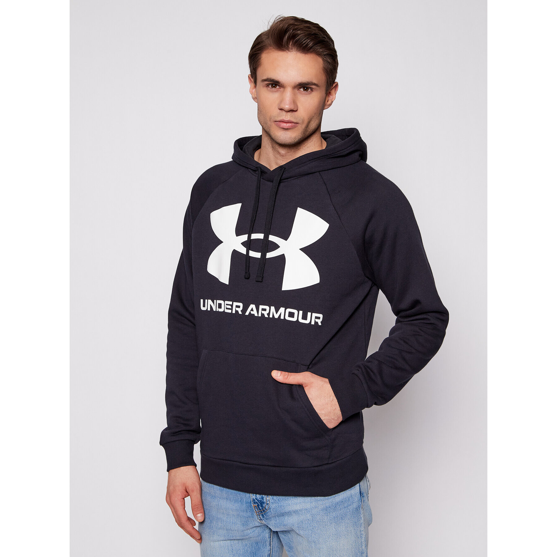 Under Armour Mikina Ua Rival Fleece Big Logo 1357093 Černá Loose Fit - Pepit.cz