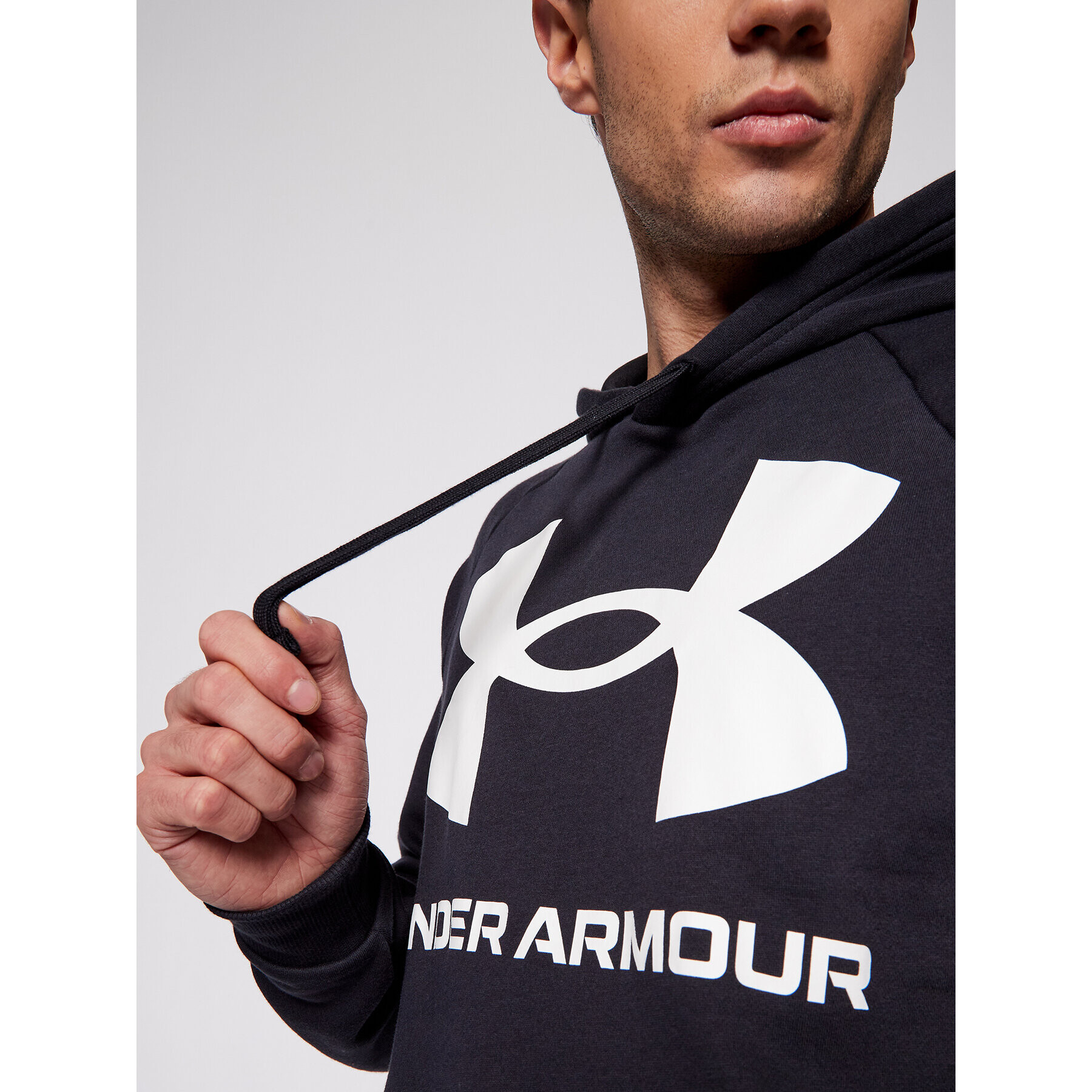 Under Armour Mikina Ua Rival Fleece Big Logo 1357093 Černá Loose Fit - Pepit.cz