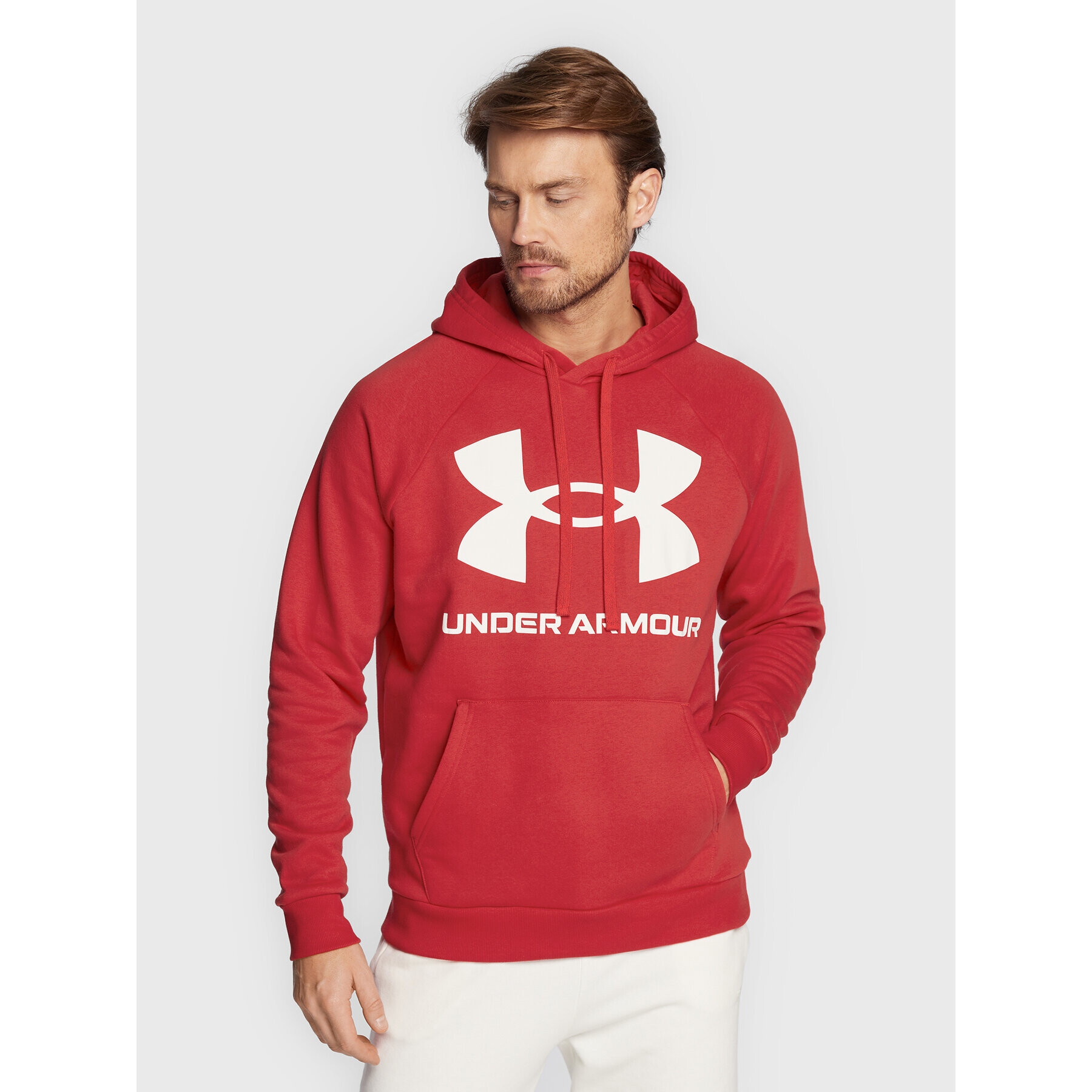 Under Armour Mikina Ua Rival Fleece Big Logo 1357093 Červená Loose Fit - Pepit.cz