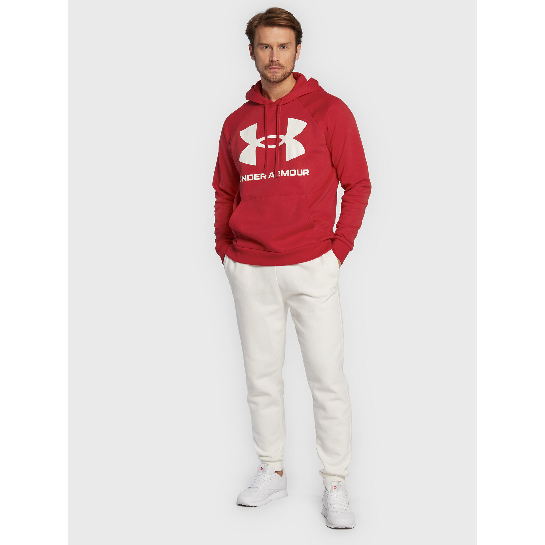 Under Armour Mikina Ua Rival Fleece Big Logo 1357093 Červená Loose Fit - Pepit.cz