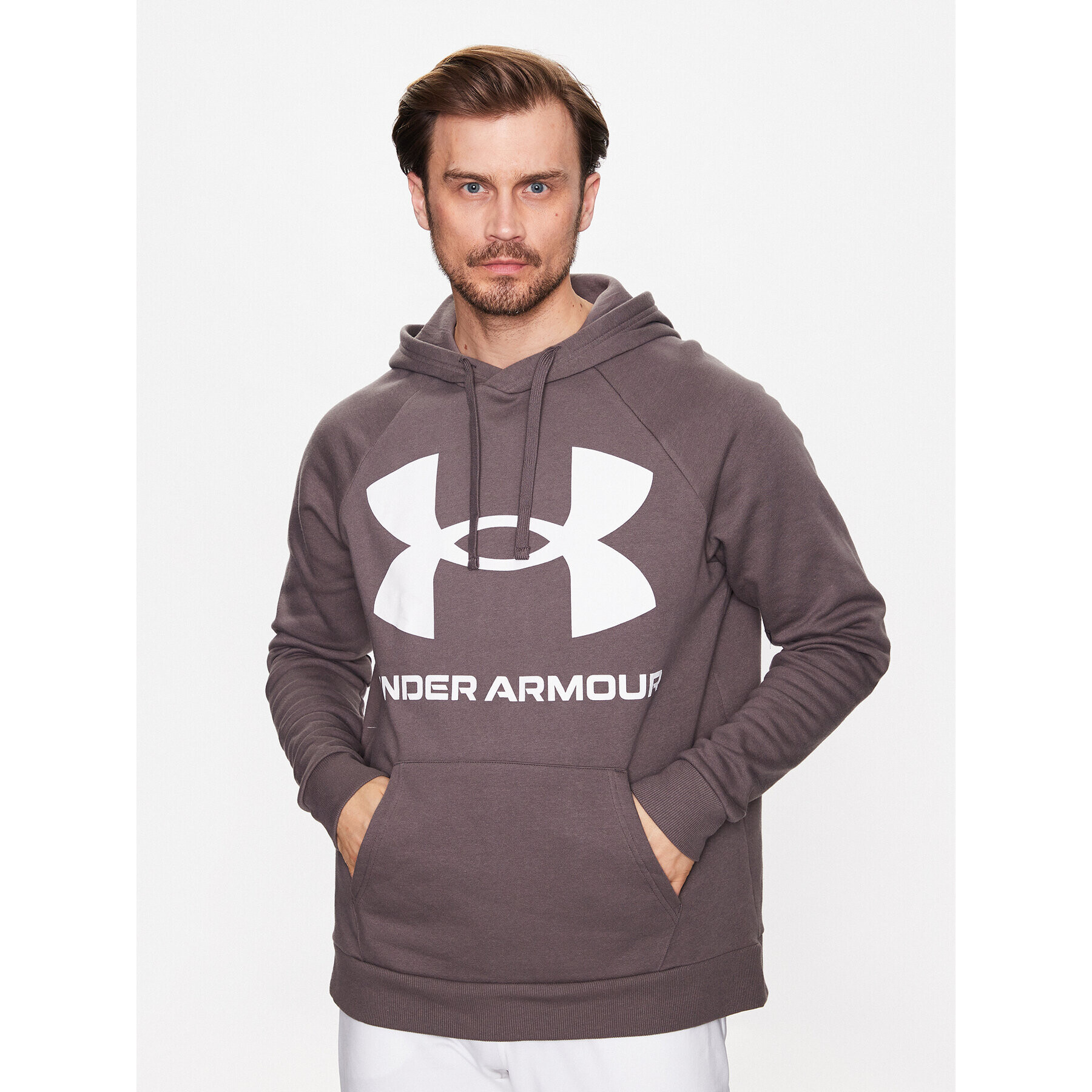 Under Armour Mikina Ua Rival Fleece Big Logo 1357093 Hnědá Loose Fit - Pepit.cz