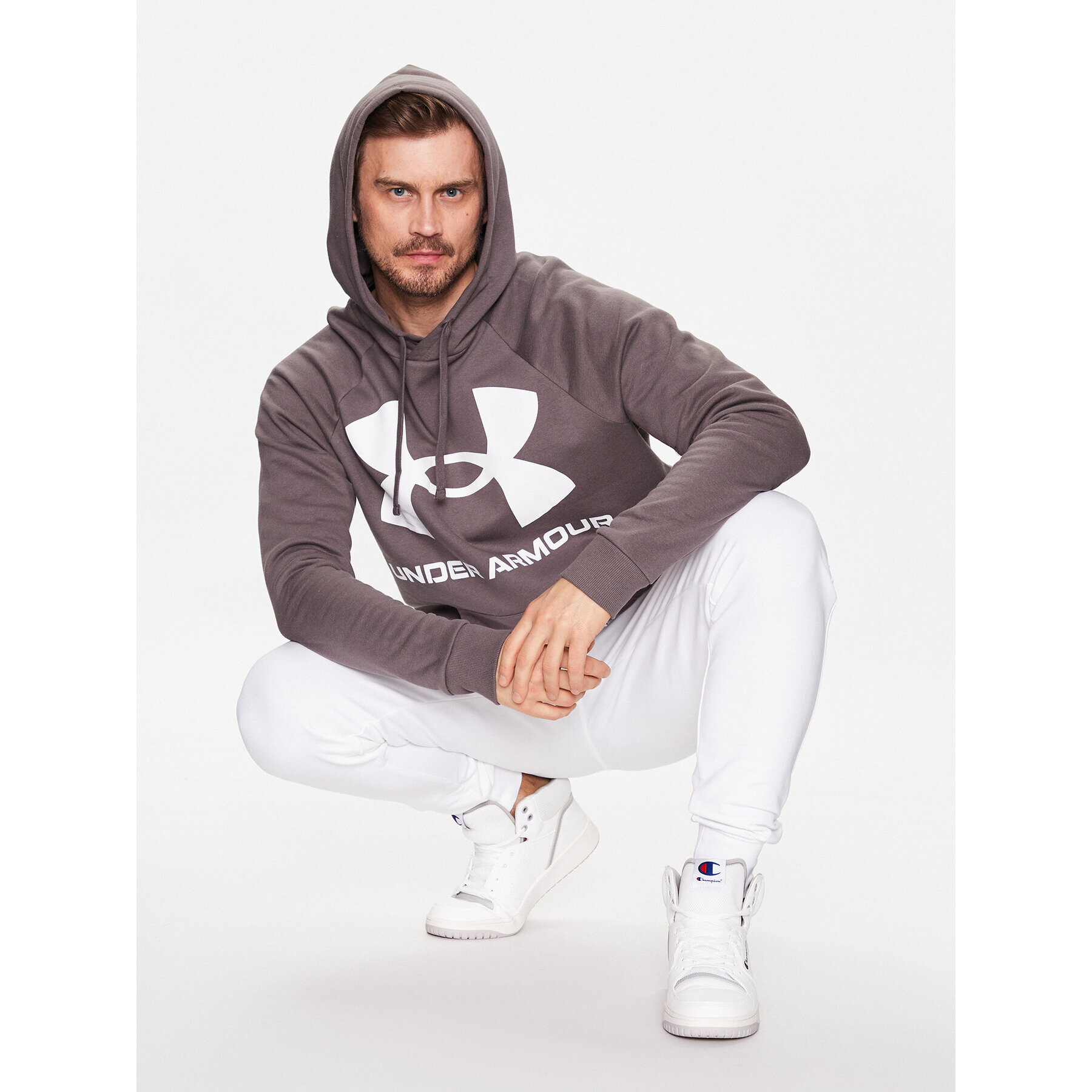 Under Armour Mikina Ua Rival Fleece Big Logo 1357093 Hnědá Loose Fit - Pepit.cz