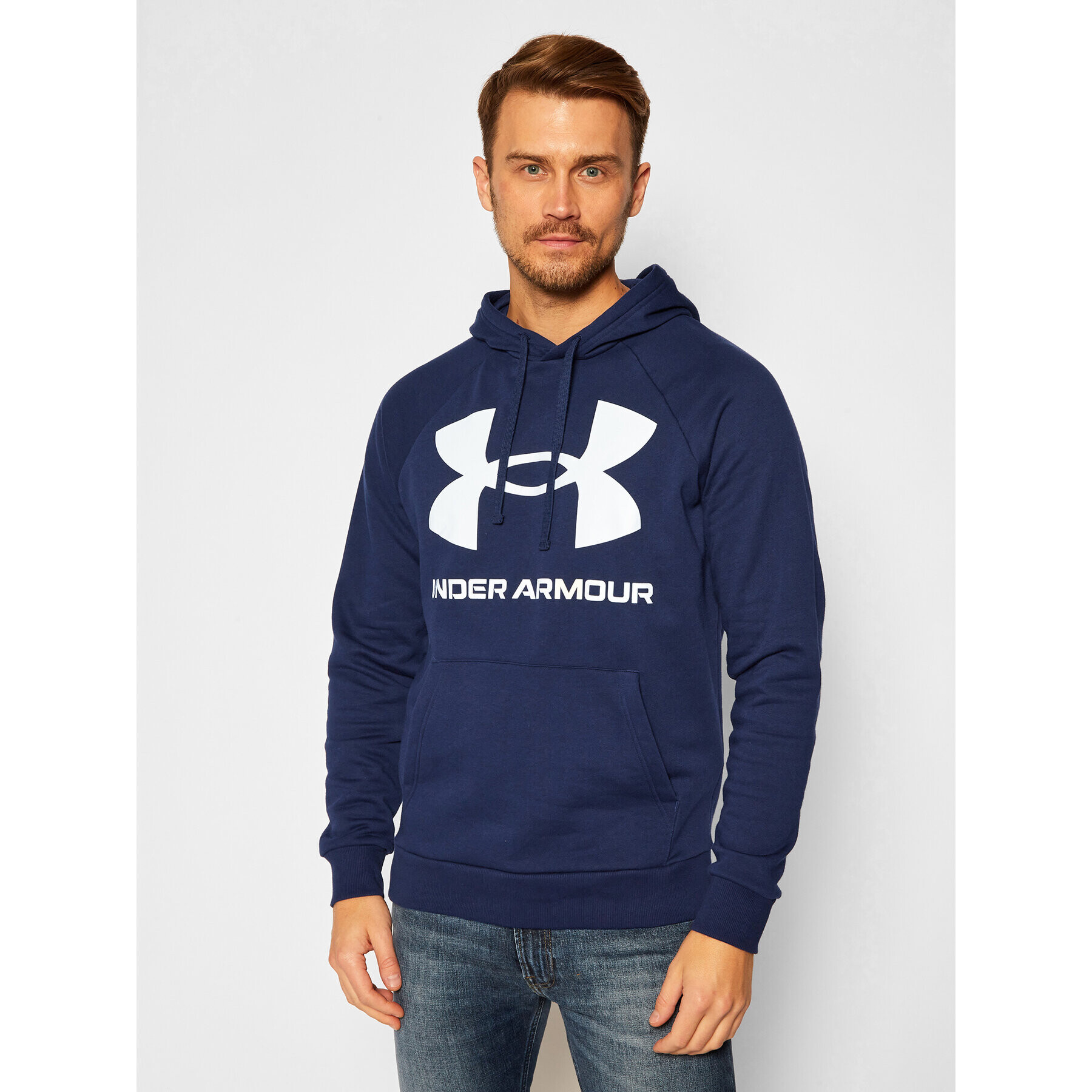 Under Armour Mikina Ua Rival Fleece Big Logo 1357093 Tmavomodrá Loose Fit - Pepit.cz